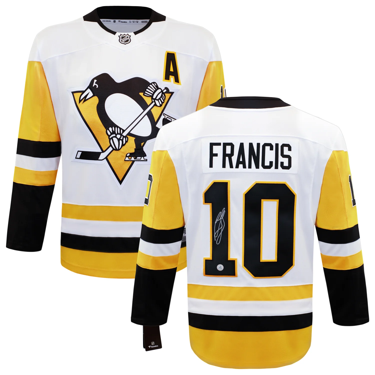 Ron Francis Autographed Pittsburgh Penguins White Fanatics Jersey - Image 3