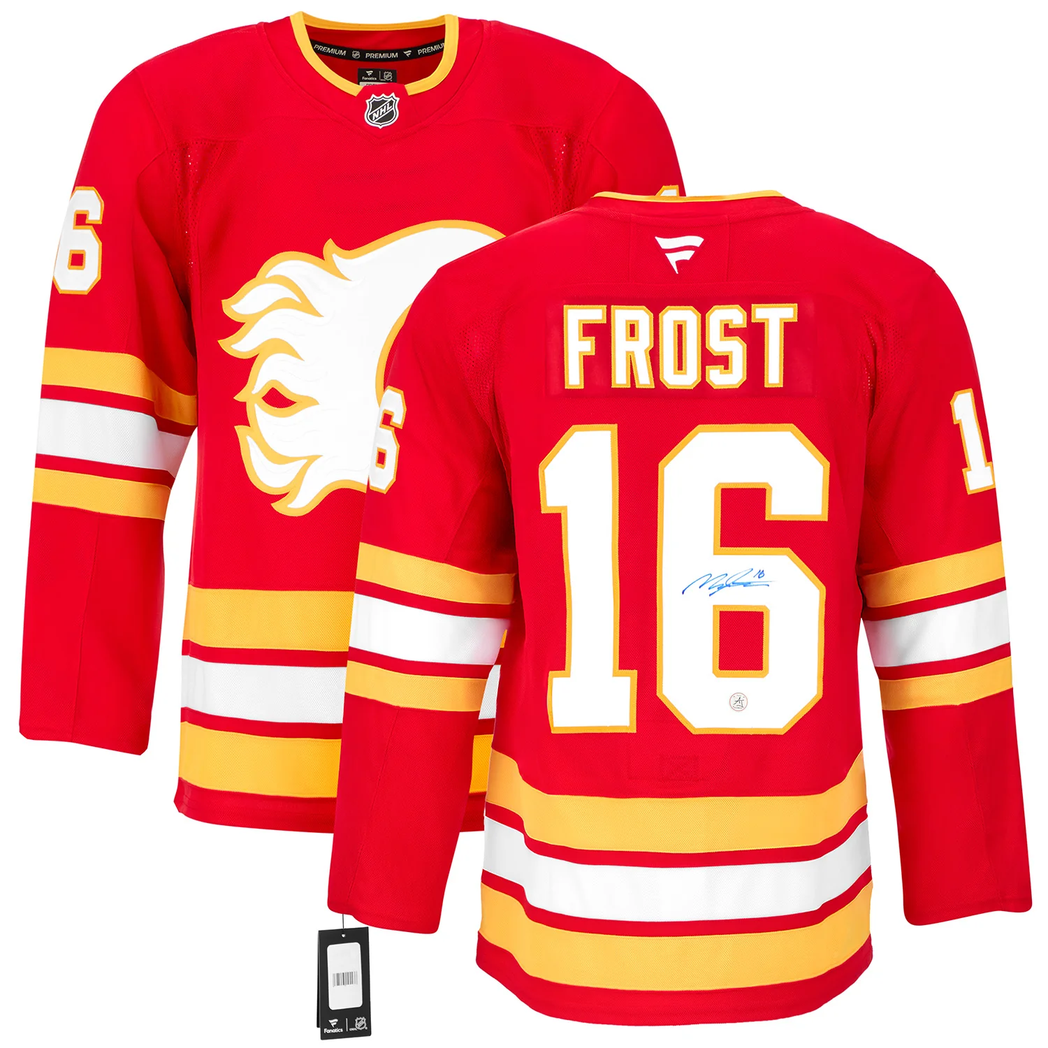 Morgan Frost Autographed Calgary Flames Fanatics Premium Jersey - Image 3