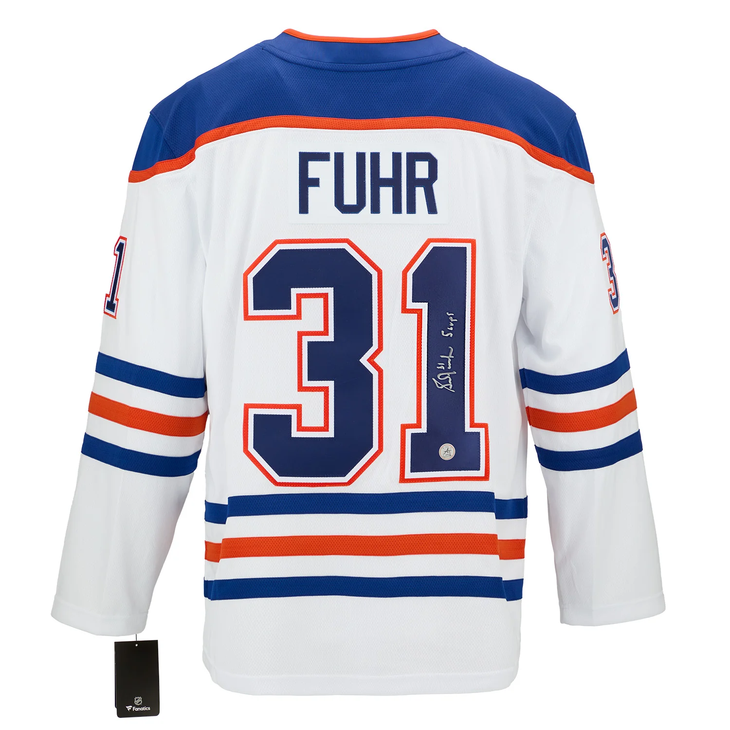 Grant Fuhr Signed & Inscribed Edmonton Oilers White Fanatics Breakaway Jersey