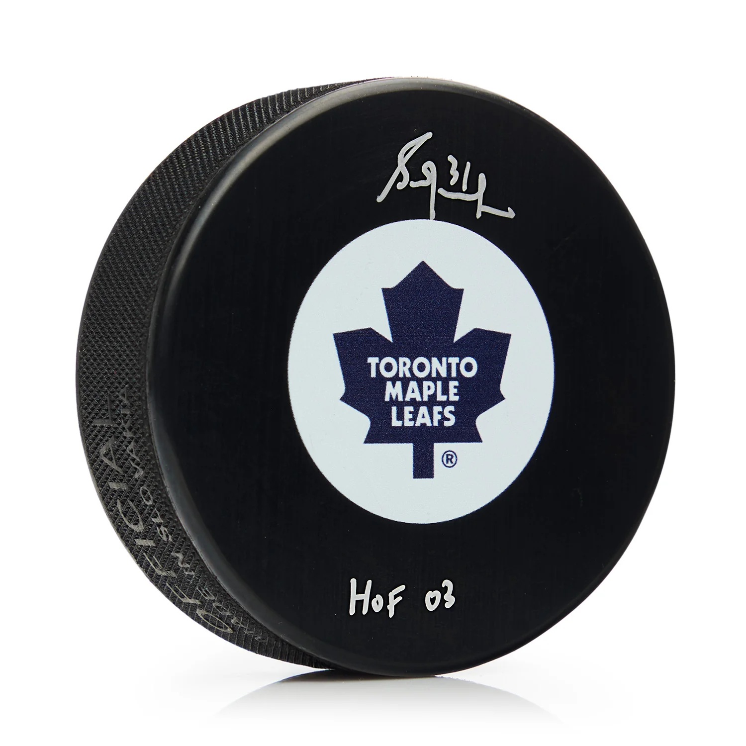 Grant Fuhr Signed Toronto Maple Leafs Hockey Puck with HOF Note