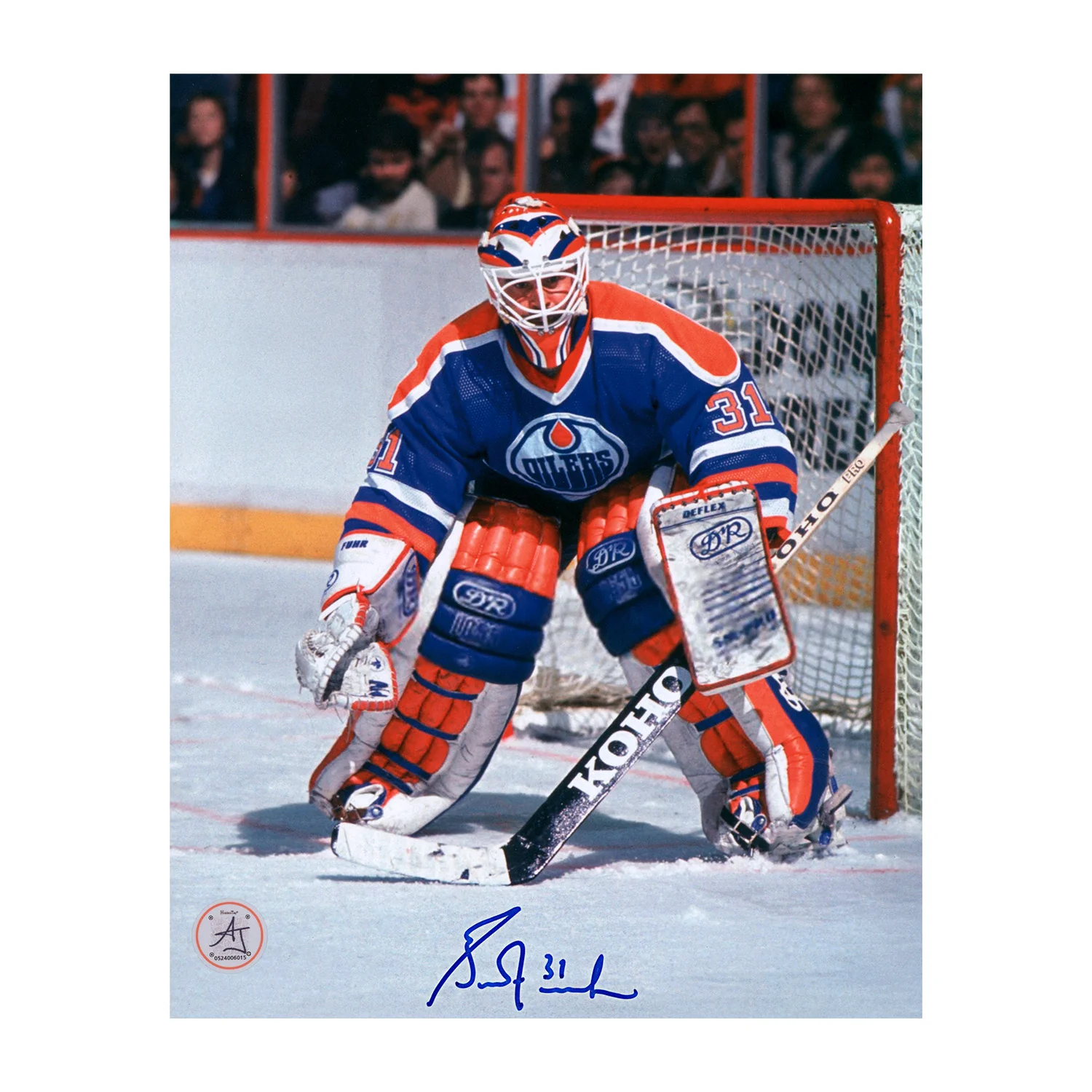 Grant Fuhr Autographed Edmonton Oilers Game Action 8x10 Photo