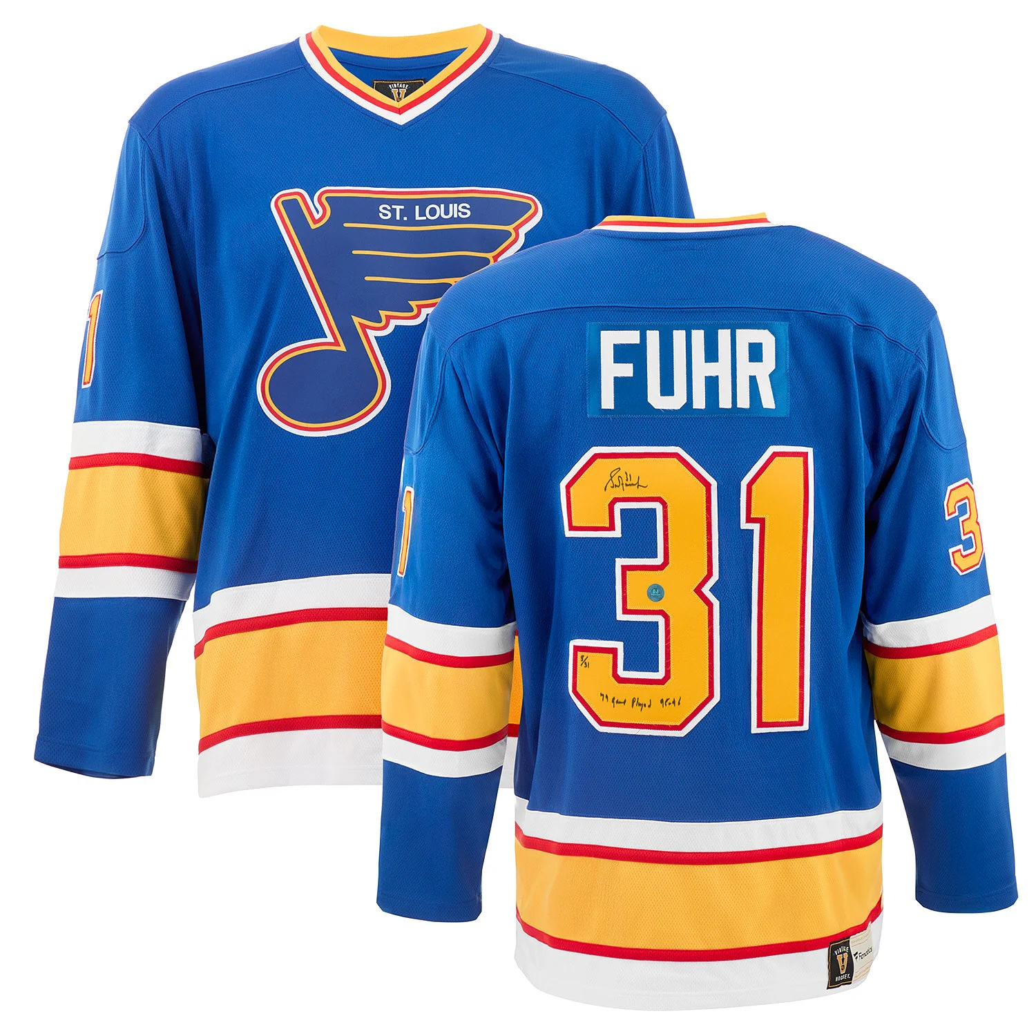 Grant Fuhr St Louis Blues Signed Fanatics Jersey #/31 - Image 3