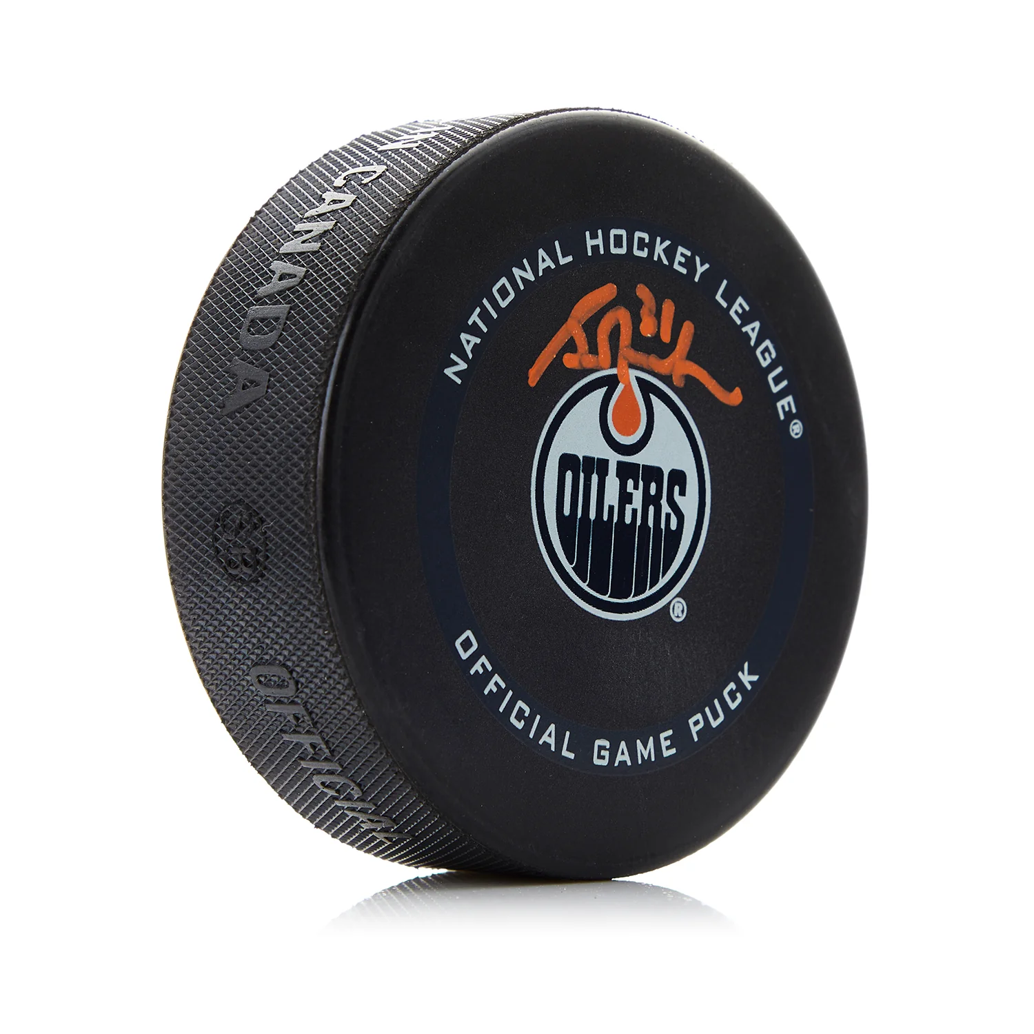 Grant Fuhr Signed Edmonton Oilers Official Game Puck
