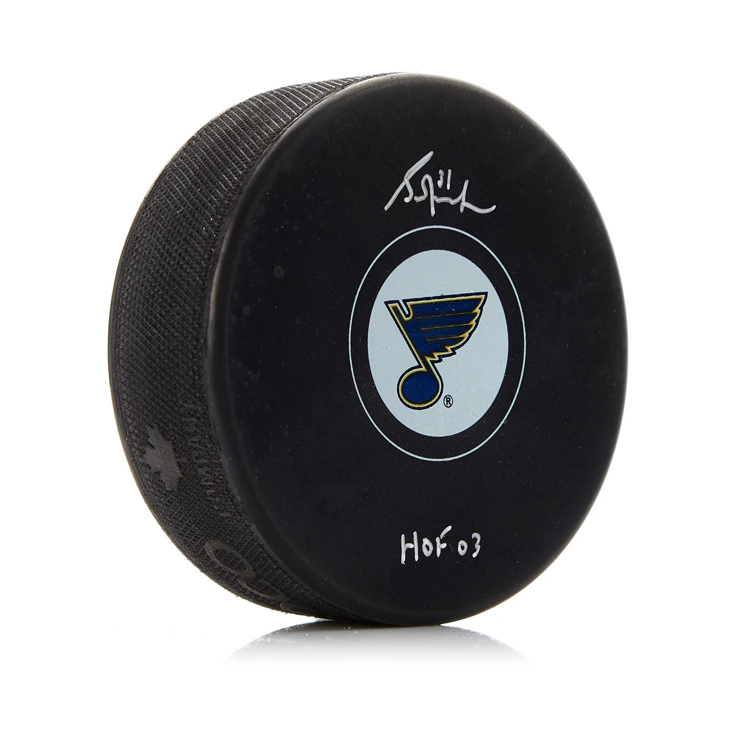 Grant Fuhr Signed St Louis Blues Hockey Puck with HOF Note