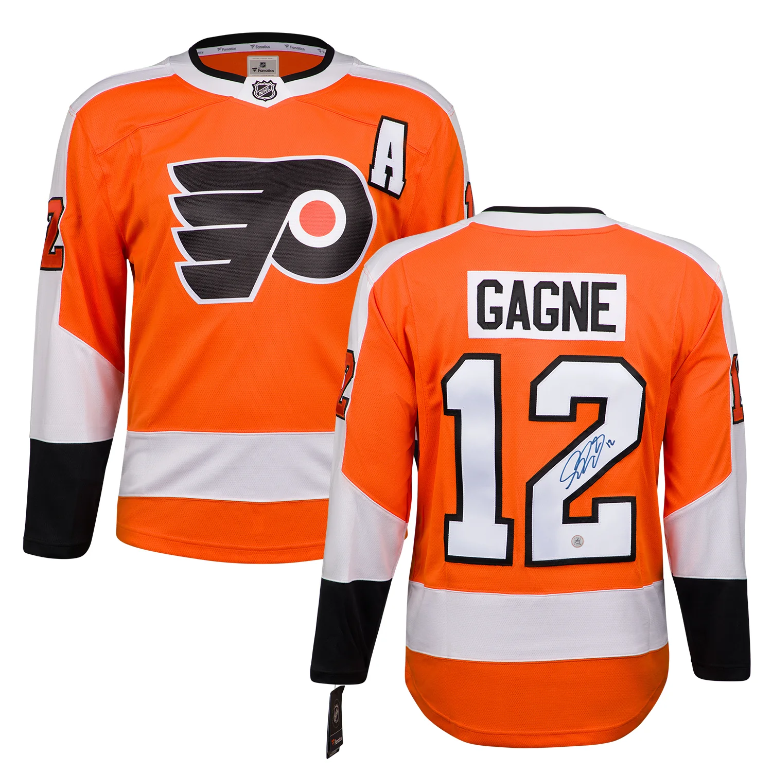Simon Gagne Autographed Philadelphia Flyers Orange Fanatics Breakaway Jersey - Image 3