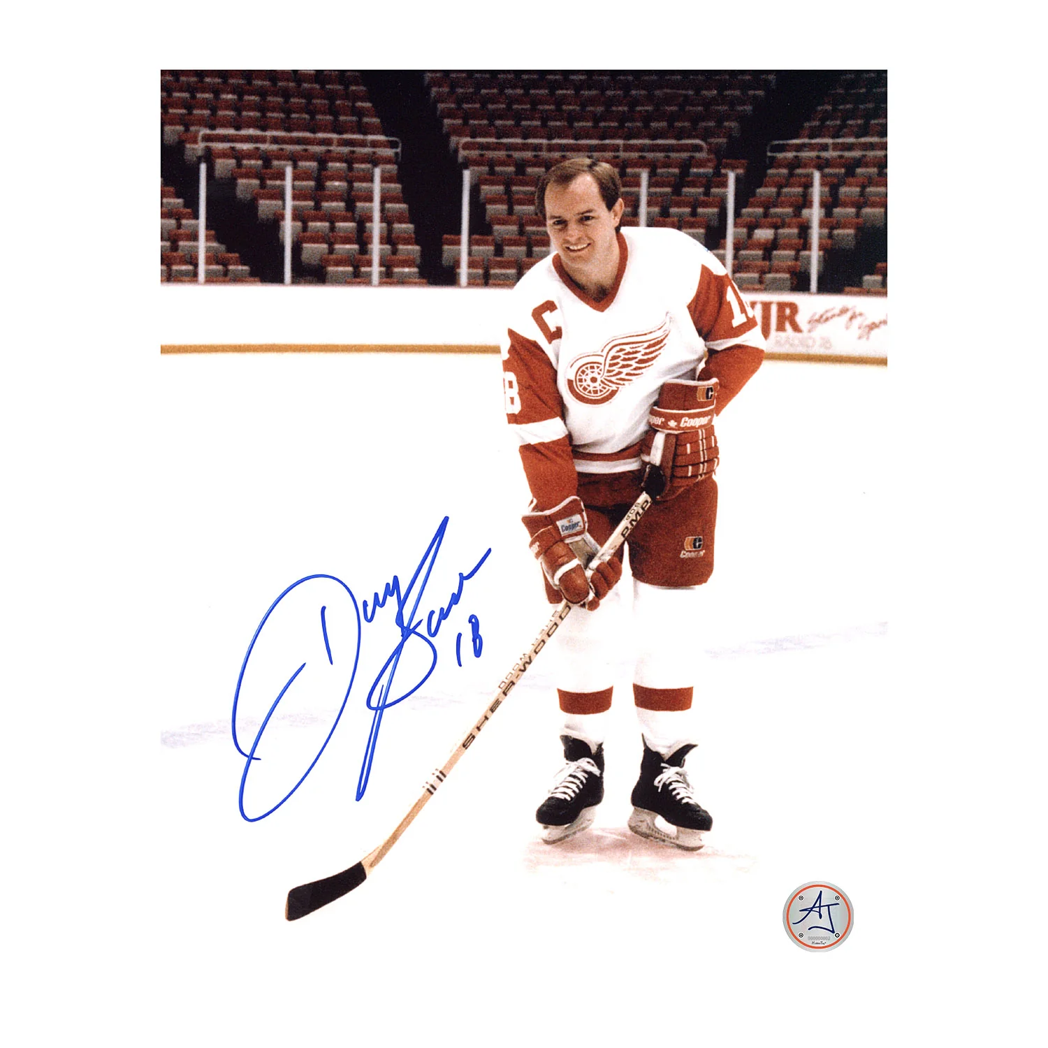 Danny Gare Autographed Detroit Red Wings Captain 8x10 Photo