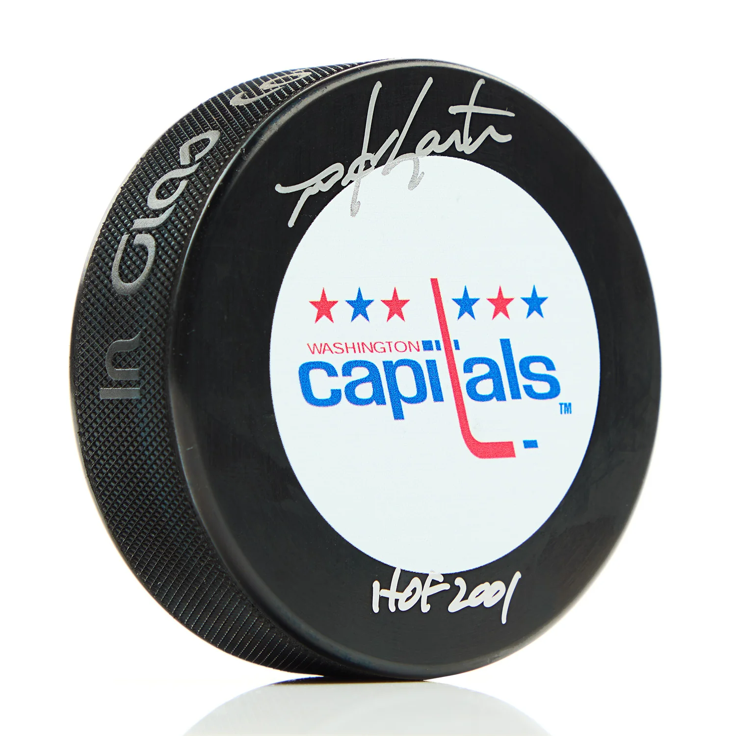 Mike Gartner Signed Washington Capitals Vintage Logo Puck with HOF Note