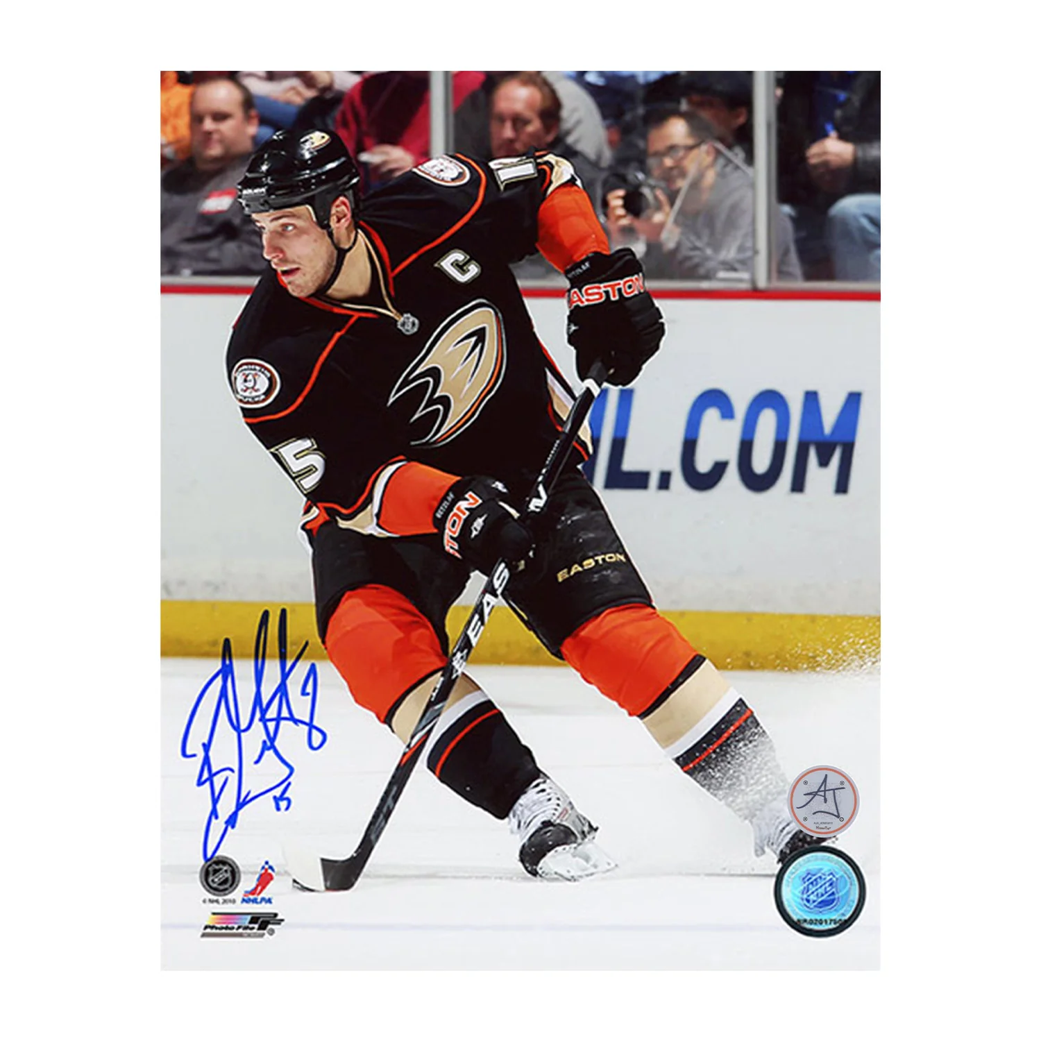 Ryan Getzlaf Signed Anaheim Ducks Puck Rush 8x10 Photo
