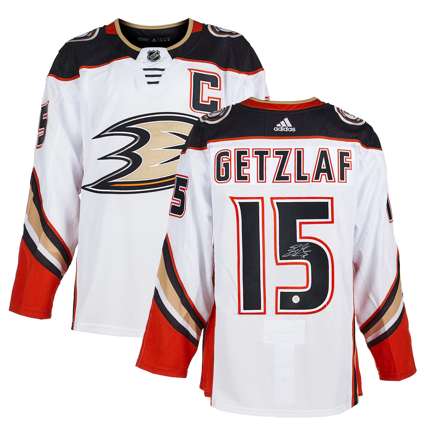 Ryan Getzlaf Signed Anaheim Ducks White adidas Jersey - Image 3