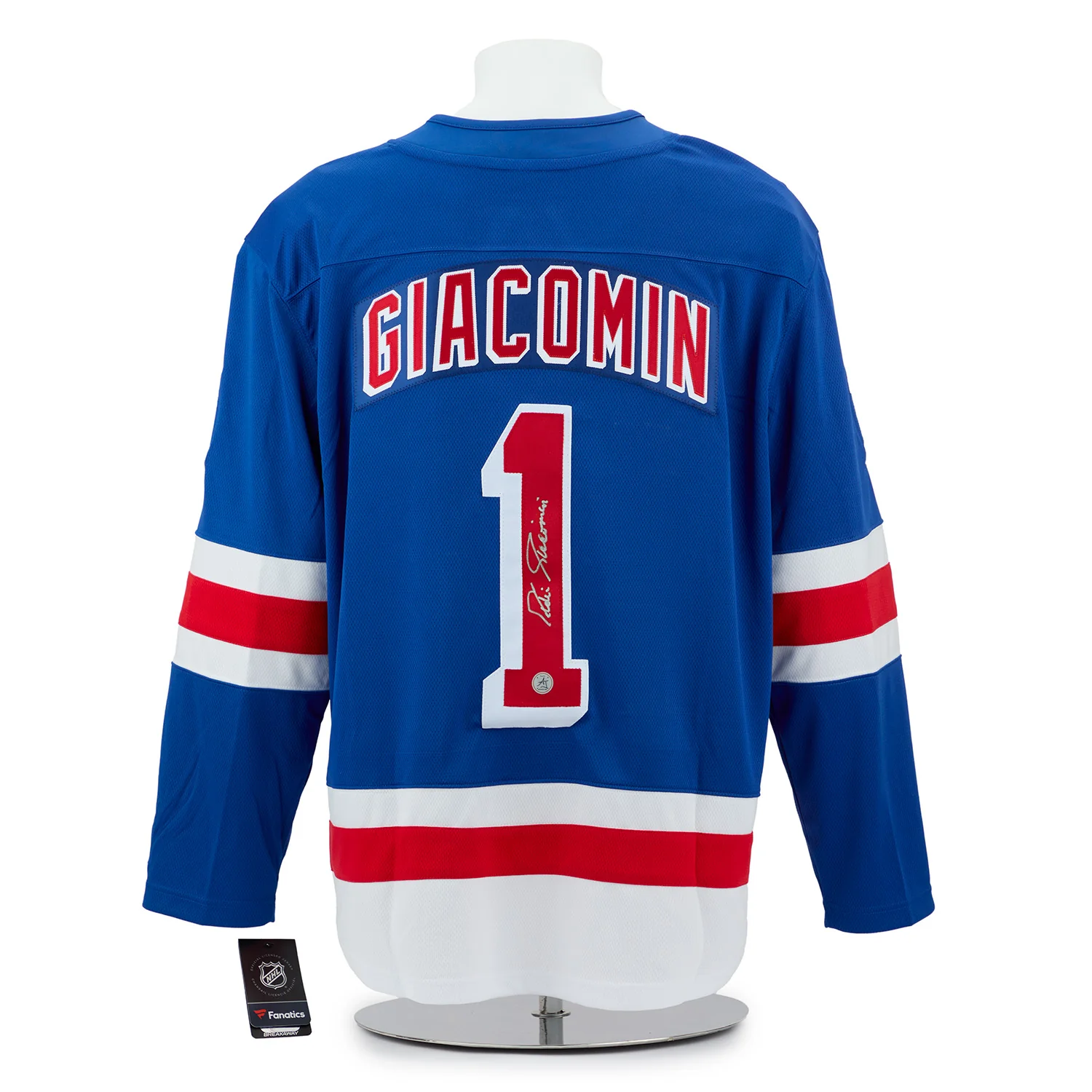 Eddie Giacomin Autographed New York Rangers Fanatics Breakaway Jersey