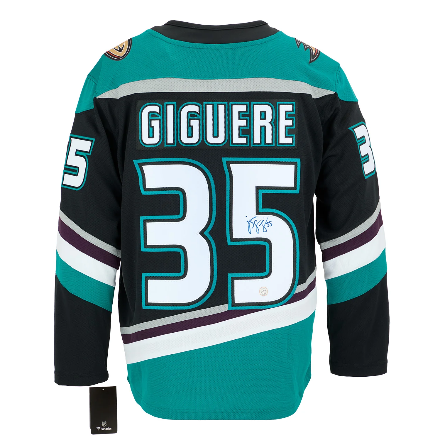 JS Giguere Signed Anaheim Ducks Throwback Breakaway Jersey