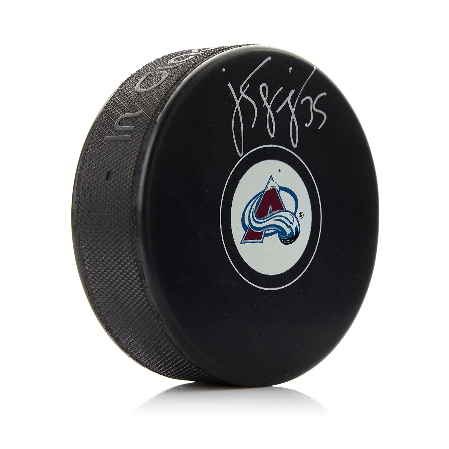 JS Giguere Autographed Colorado Avalanche Hockey Puck