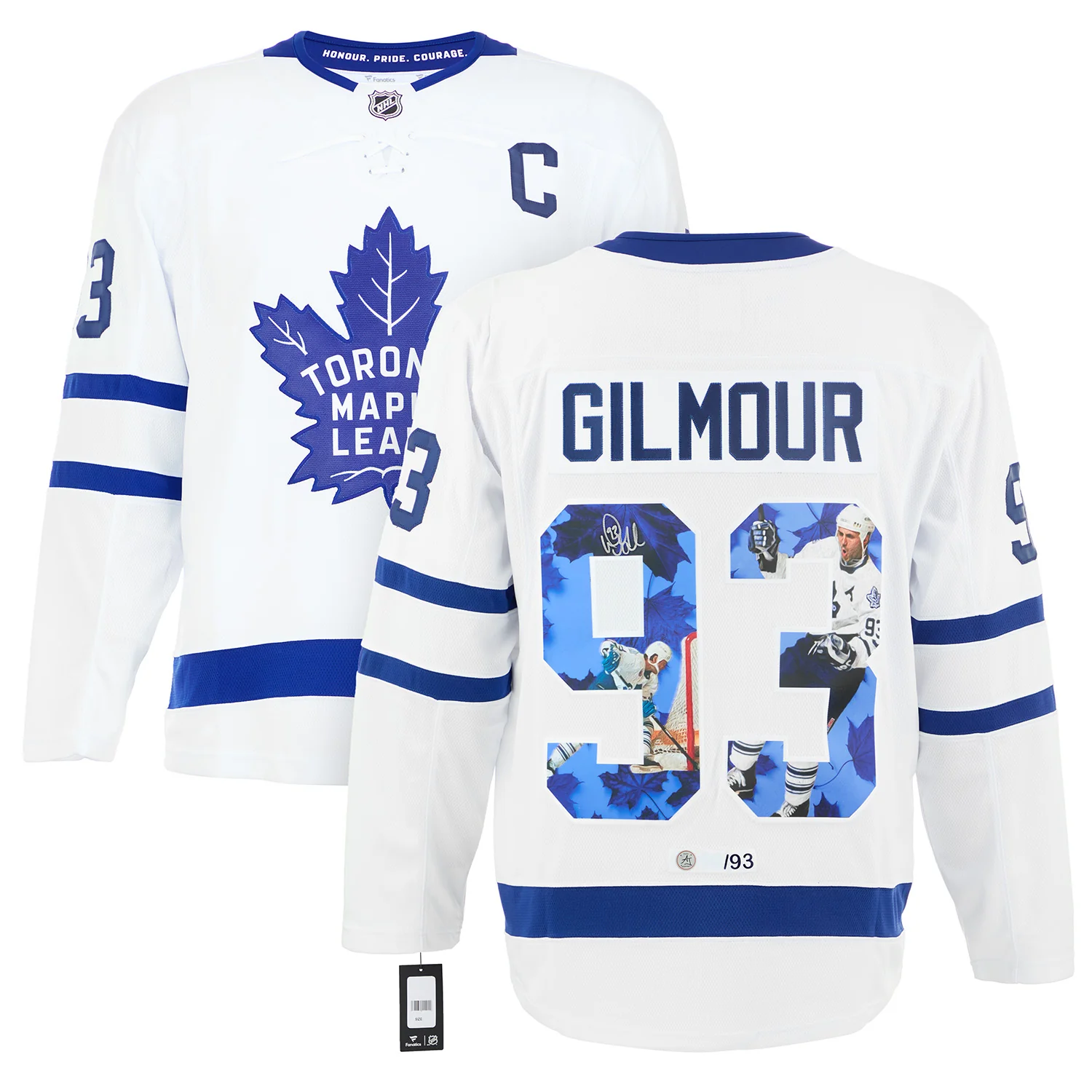 Doug Gilmour Autographed Toronto Maple Leafs Graphic Art Fanatics Jersey #/93 - Image 3