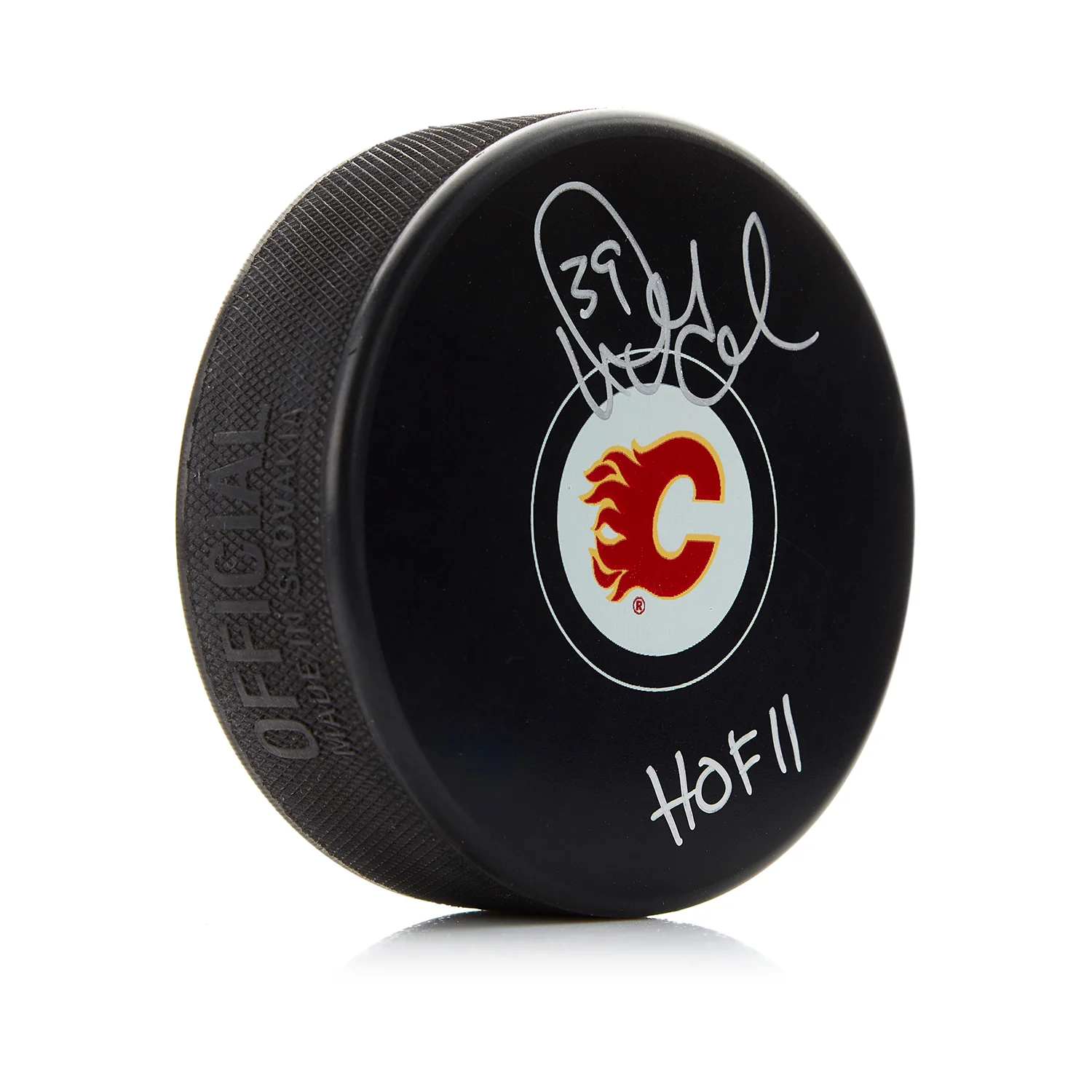 Doug Gilmour Signed Calgary Flames Hockey Puck with HOF Note