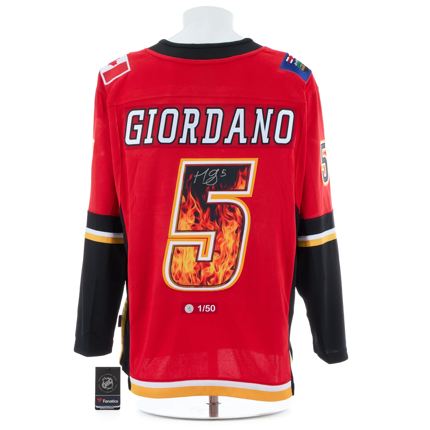 Mark Giordano Signed Calgary Flames Roaring Fire Art Jersey #1/50