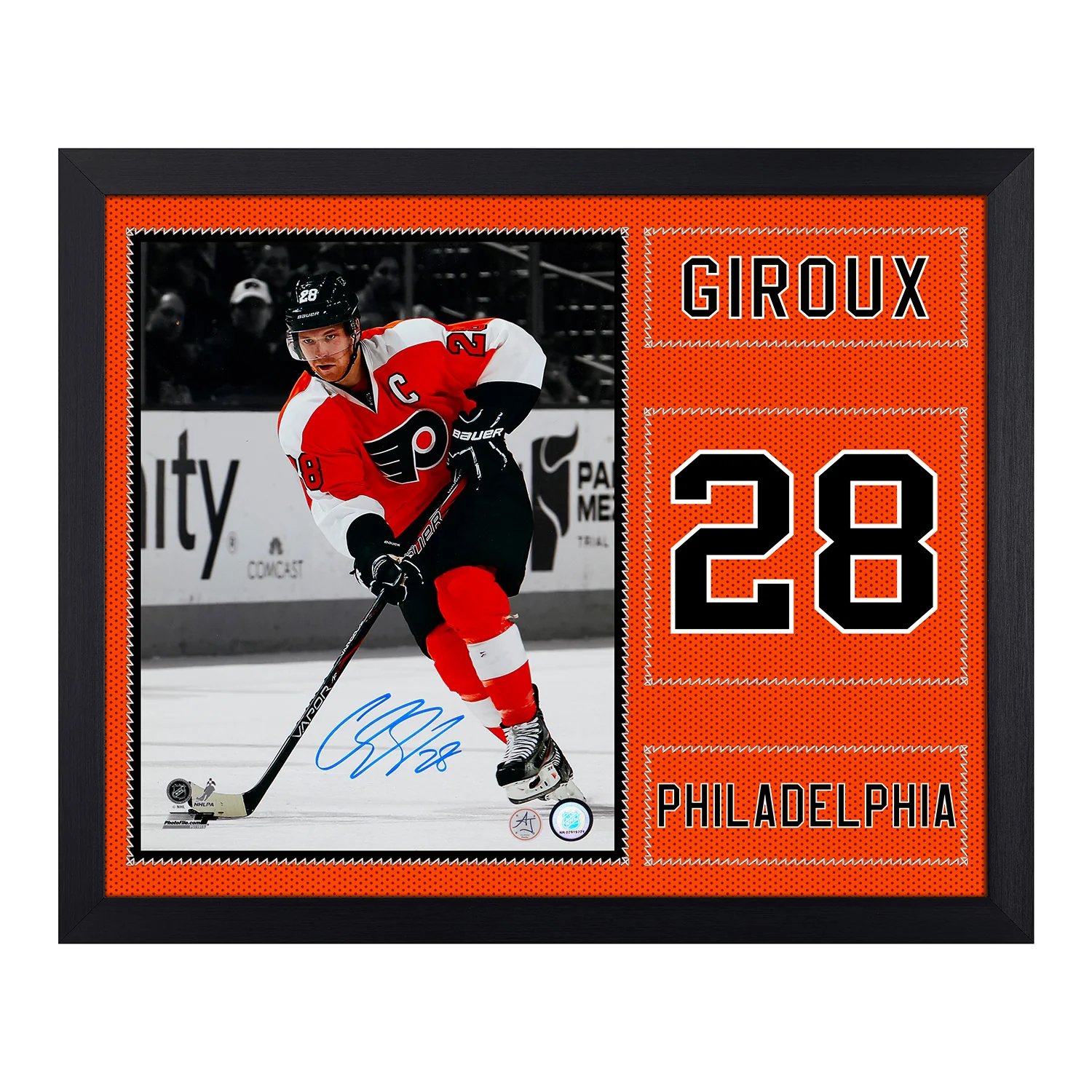 Claude Giroux Autographed Philadelphia Flyers Uniform Graphic 19x23 Frame - Image 2
