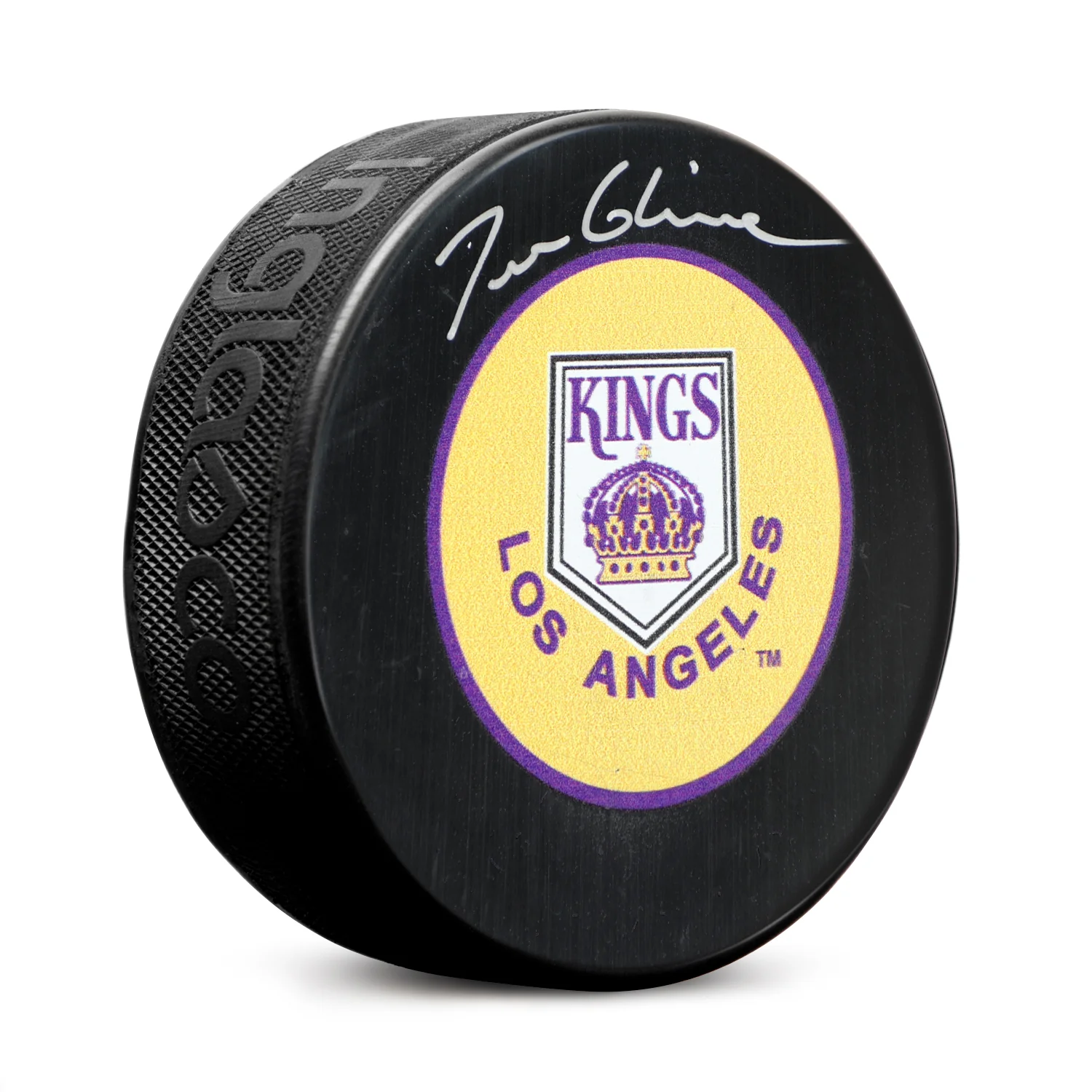 Tom Glavine Autographed Los Angeles Kings Vintage Logo Puck