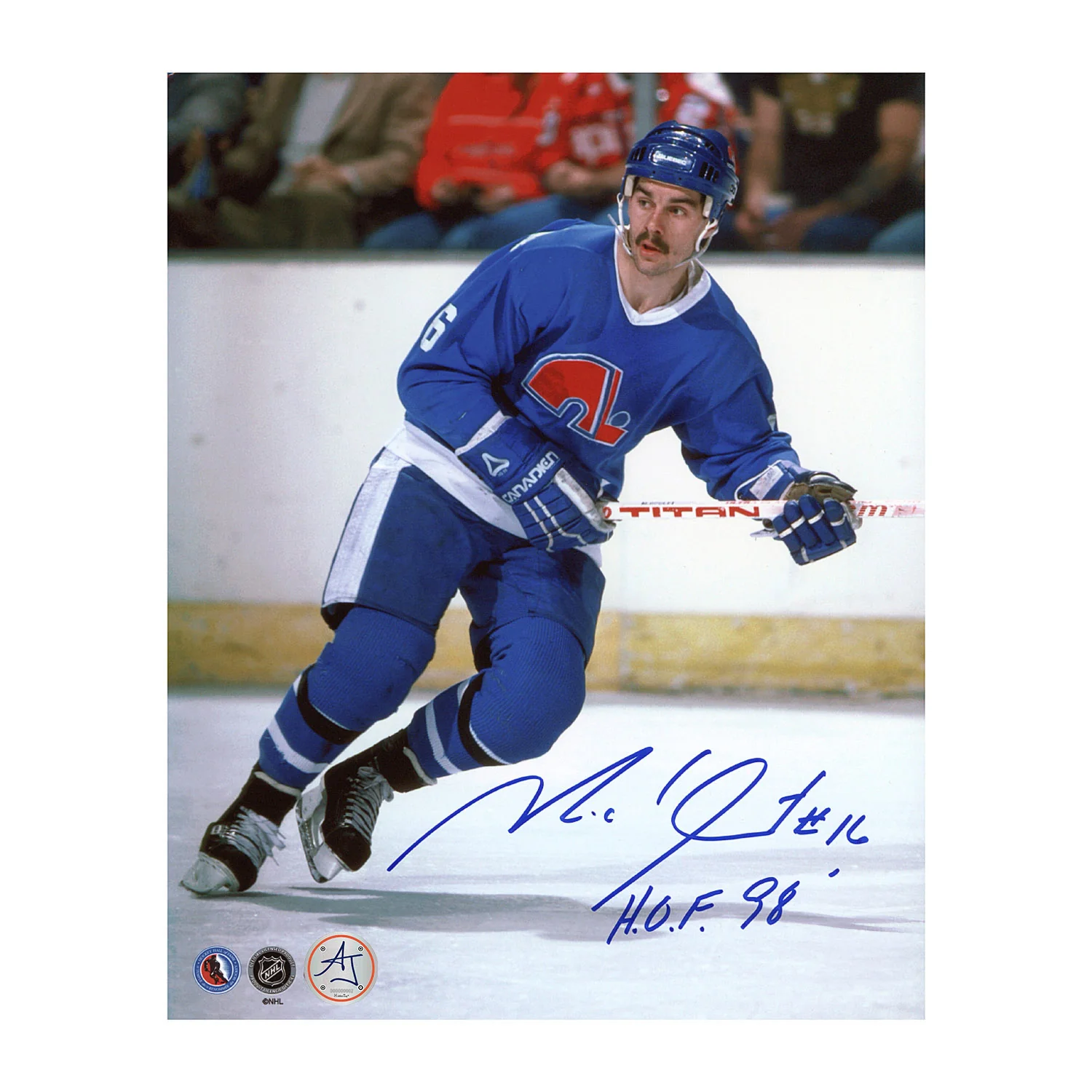 Michel Goulet Autographed Quebec Nordiques Hockey 8x10 Photo