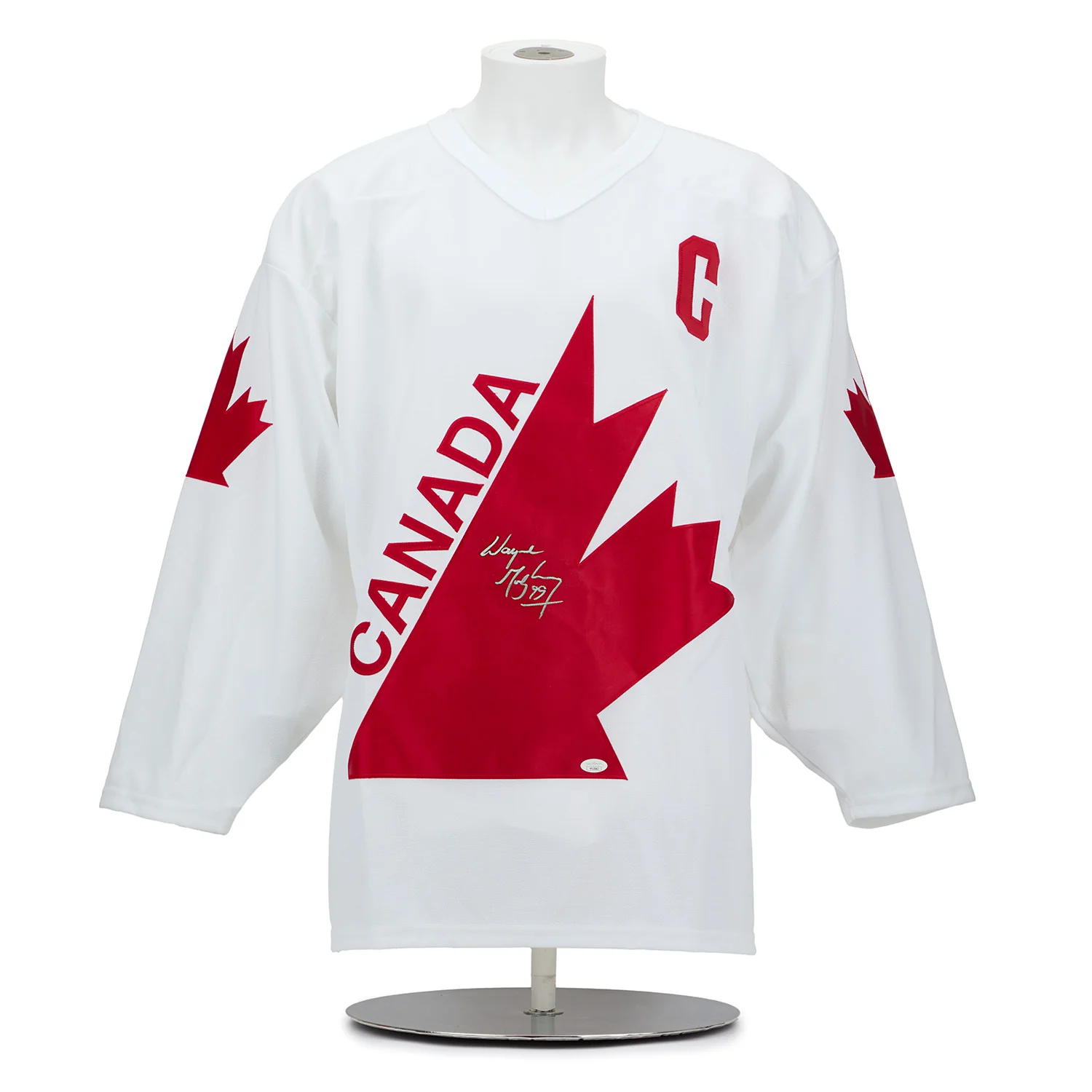 Wayne Gretzky Signed 1987 Canada Cup Custom Jersey With Fight Strap JSA COA