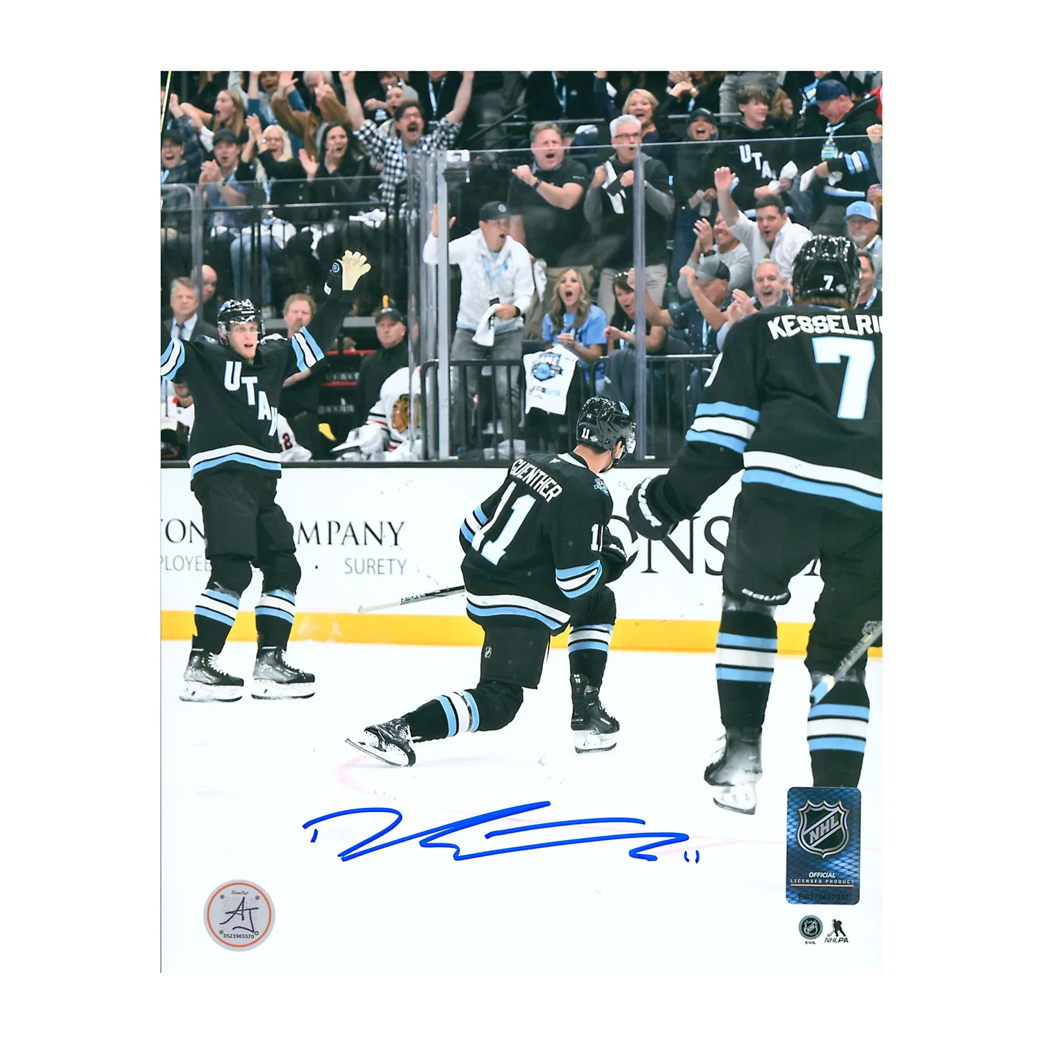 Dylan Guenther Signed Utah Hockey Club Franchise 1st Goal 8x10 Photo