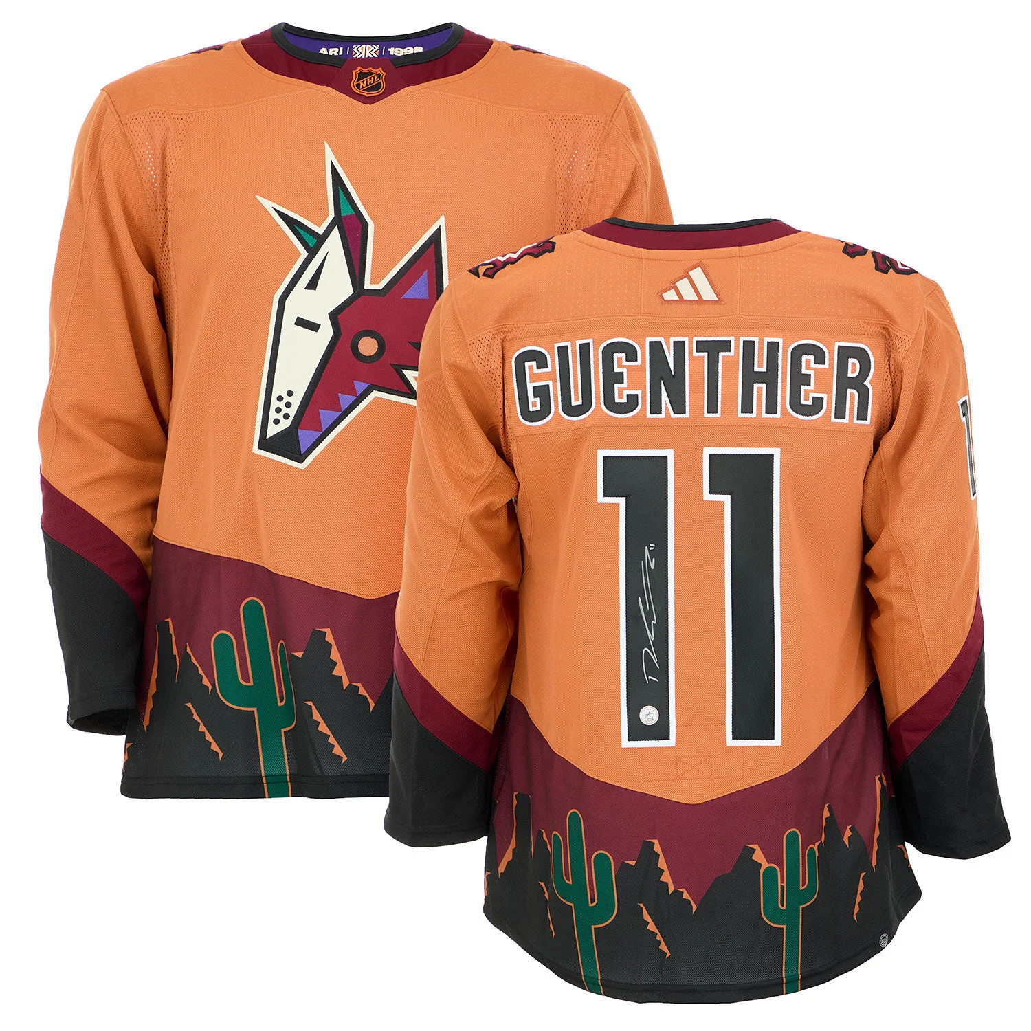 Dylan Guenther Signed Arizona Coyotes Reverse Retro 2.0 adidas Jersey - Image 3