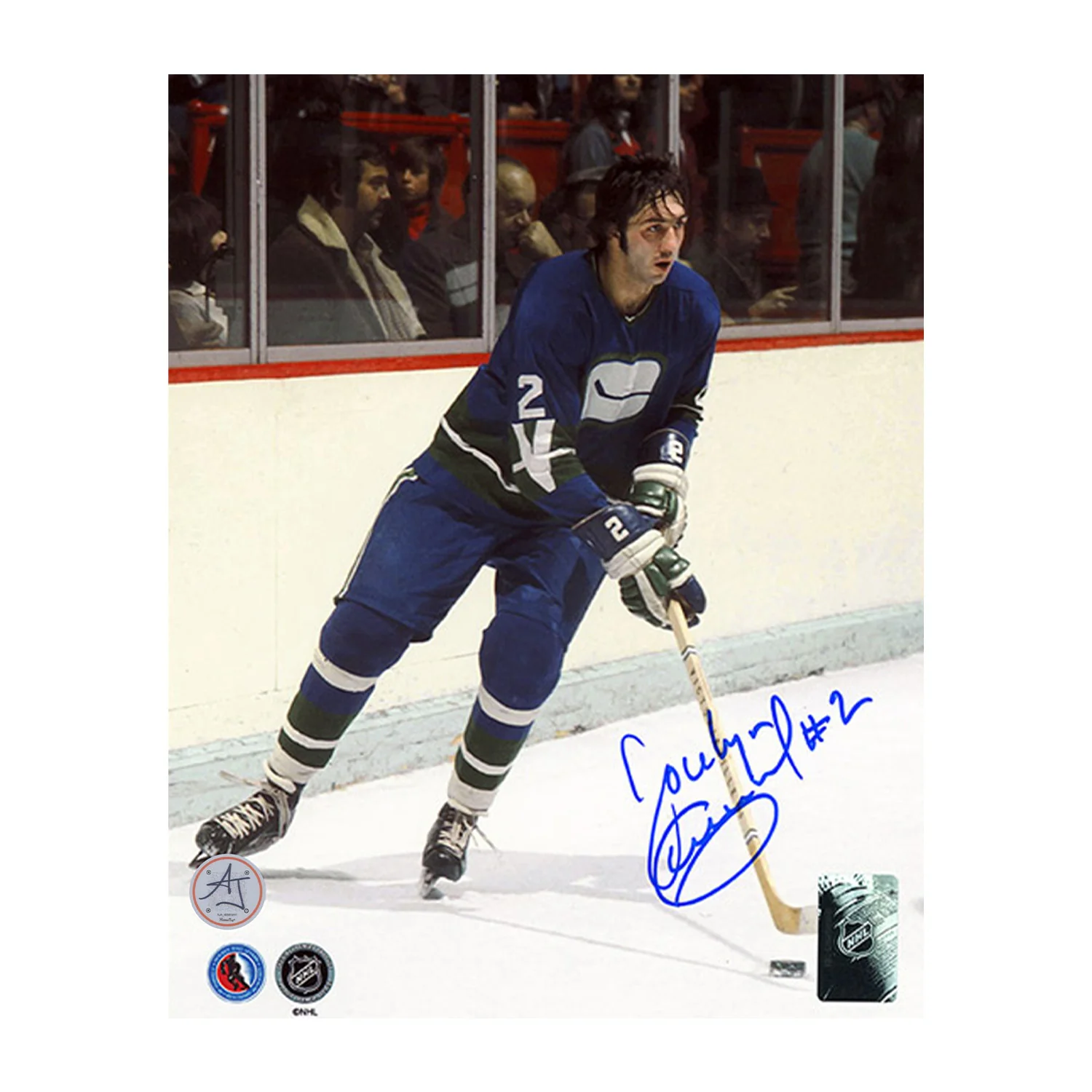 Jocelyn Guevremont Signed Vancouver Canucks Puck Rush 8x10 Photo