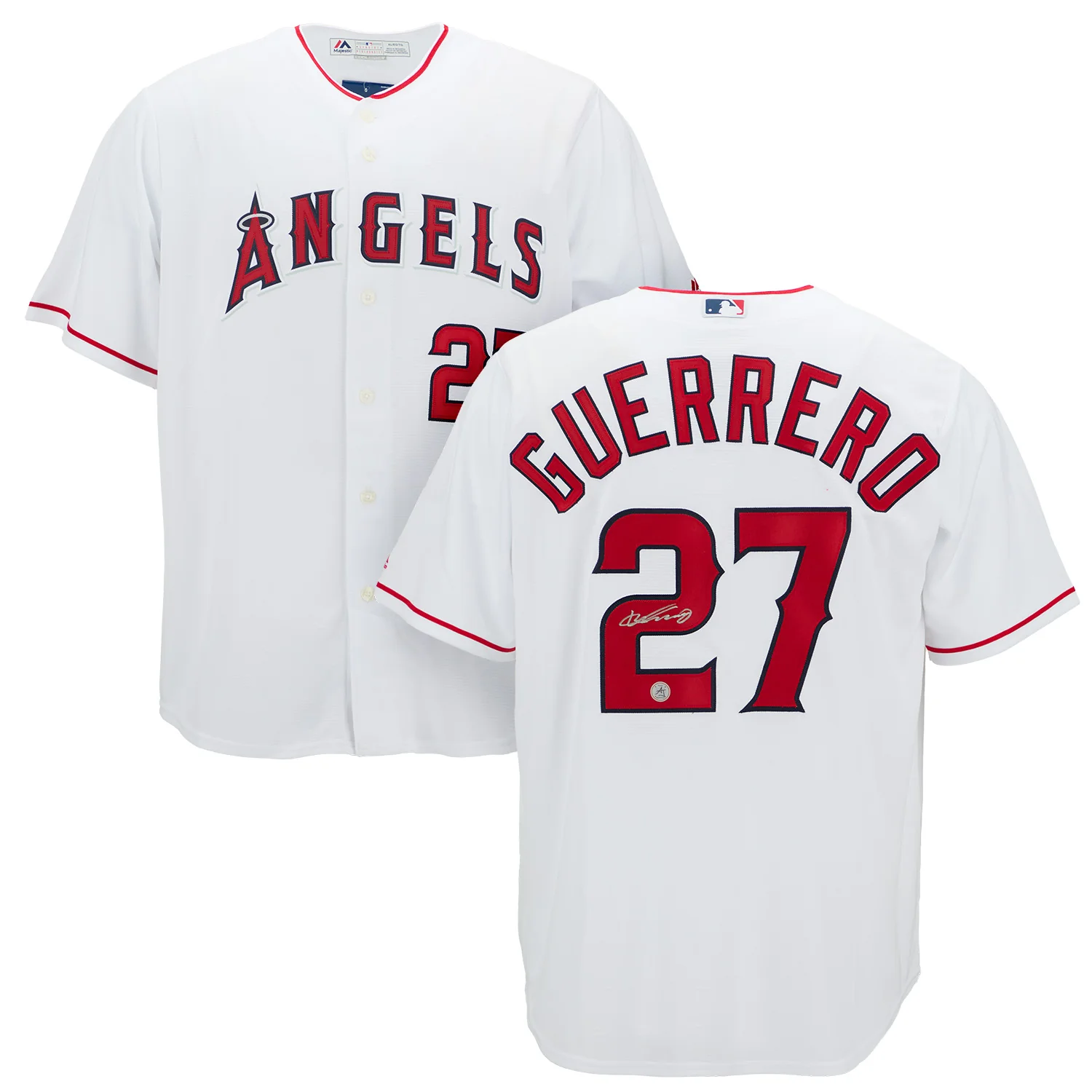 Vladimir Guerrero Sr Autographed Los Angeles Angels White Majestic Jersey - Image 3
