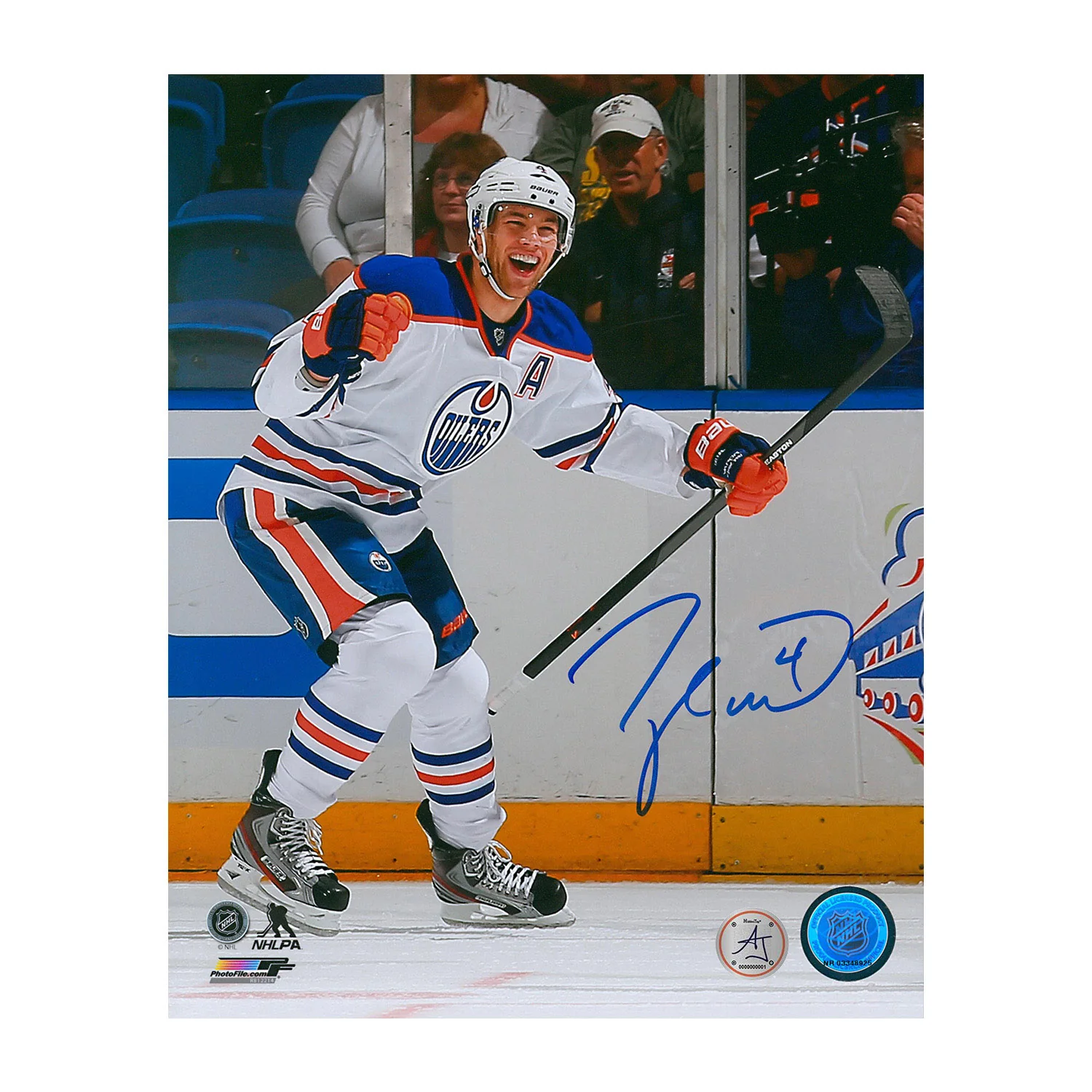 Taylor Hall Signed Edmonton Oilers Record 2 Goals in 8 Seconds 8x10 Photo