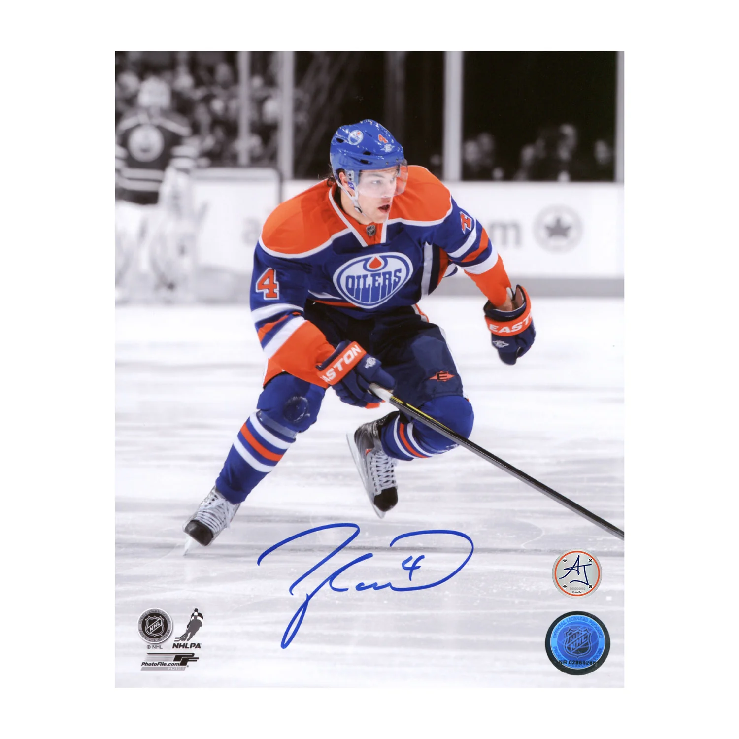 Taylor Hall Autographed Edmonton Oilers Color Isolation 8x10 Photo