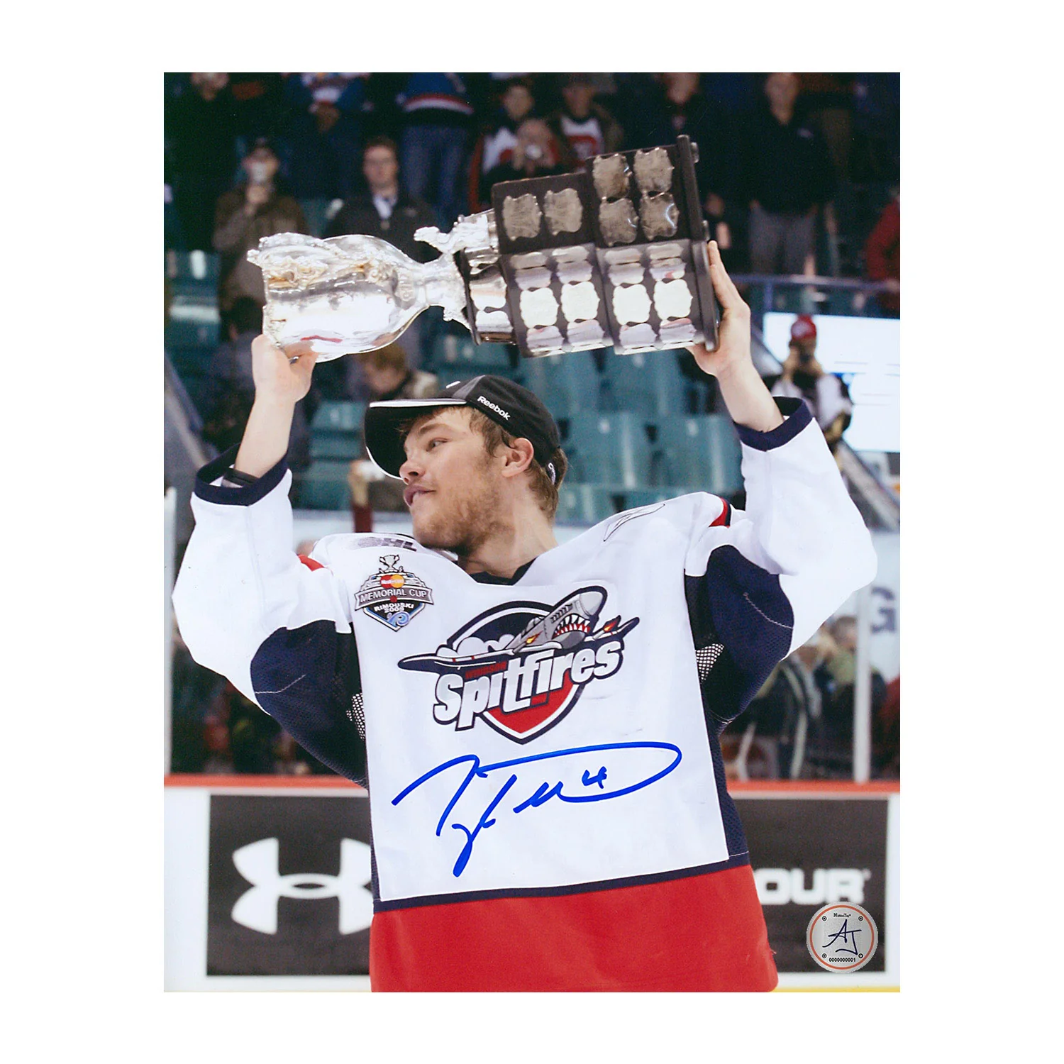 Taylor Hall Autographed Windsor Spitfires Memorial Cup 8x10 Photo