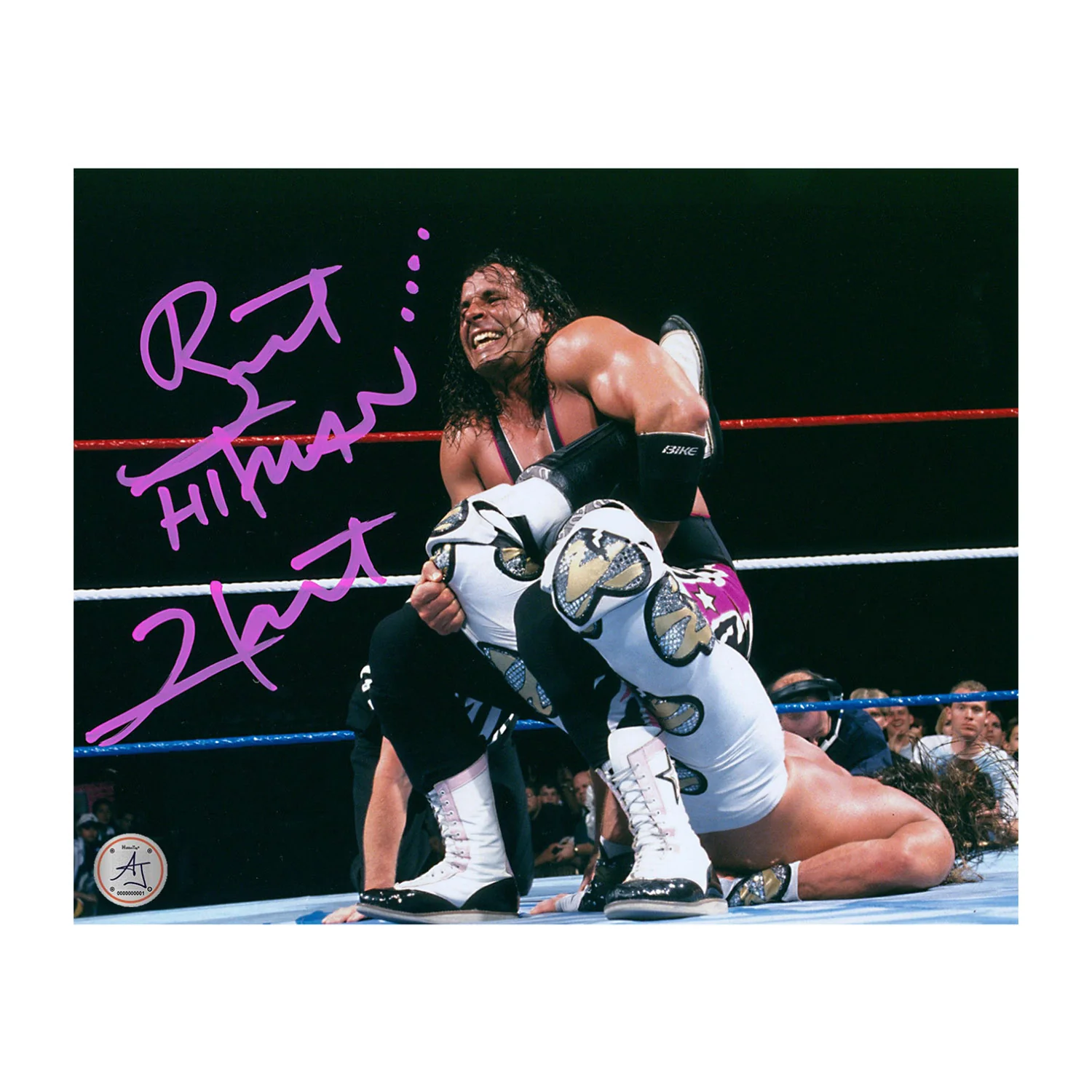 Bret Hitman Hart Autographed Sharpshooter Wrestling 8x10 Photo