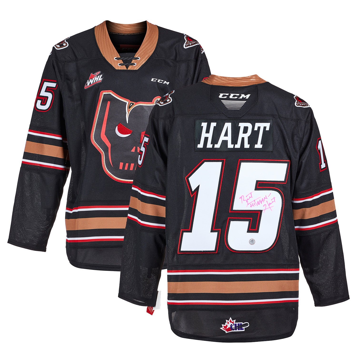 Bret Hitman Hart Calgary Hitmen Autographed CHL CCM Jersey - Image 3