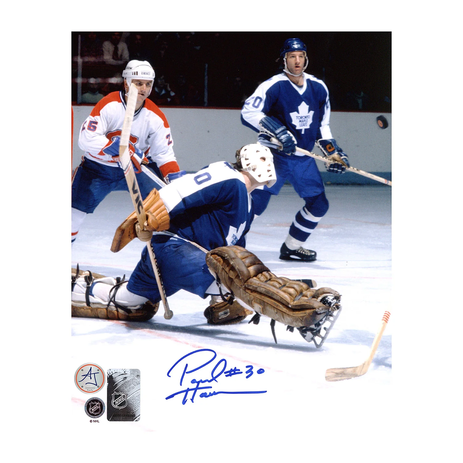 Paul Harrisson Autographed Toronto Maple Leafs Kick Save 8x10 Photo