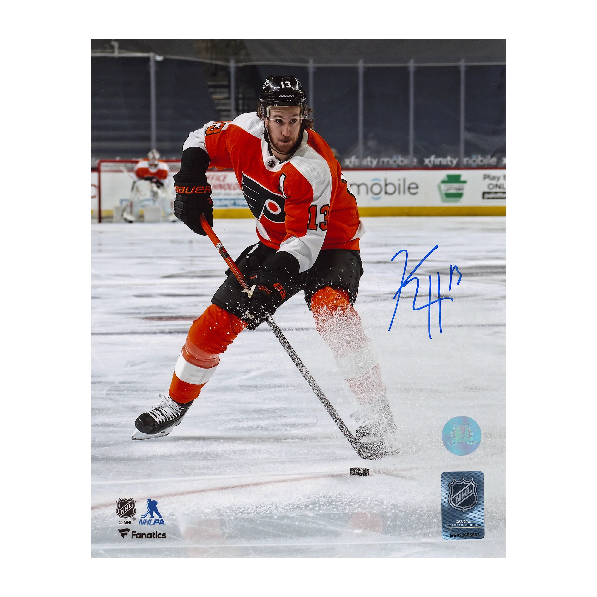 Kevin Hayes Autographed Philadelphia Flyers Stickhandling 8x10 Photo