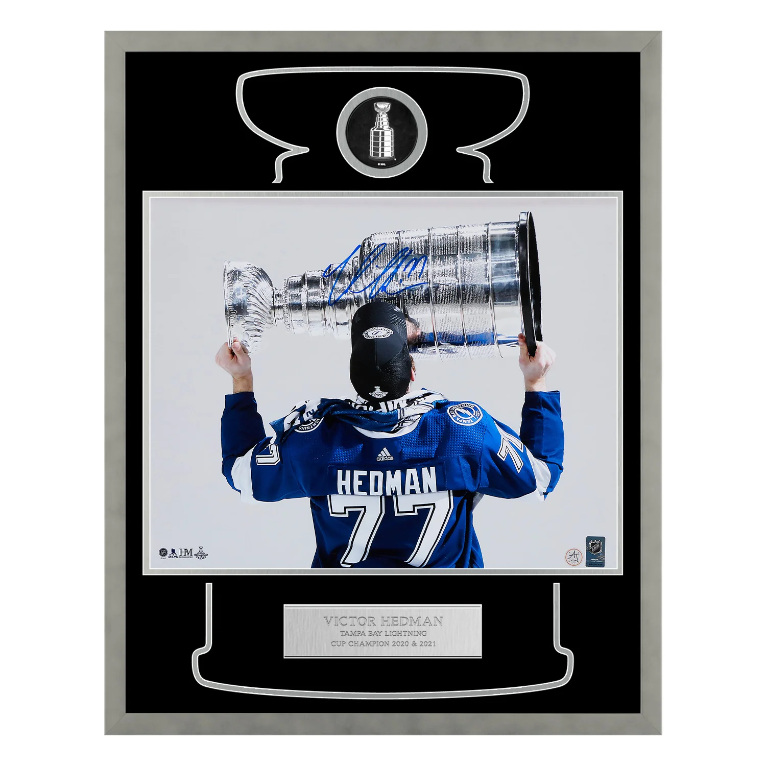 Victor Hedman Signed Tampa Bay Lightning Cup Champion 26x32 Frame