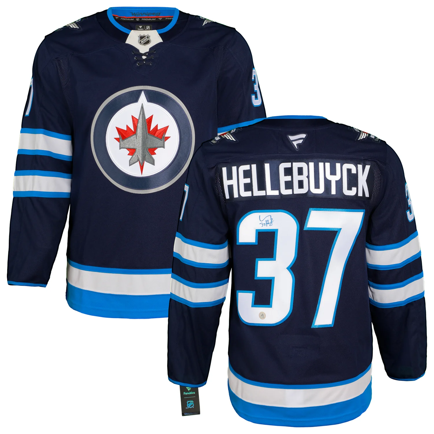 Connor Hellebuyck Autographed Winnipeg Jets Fanatics Premium Jersey - Image 3