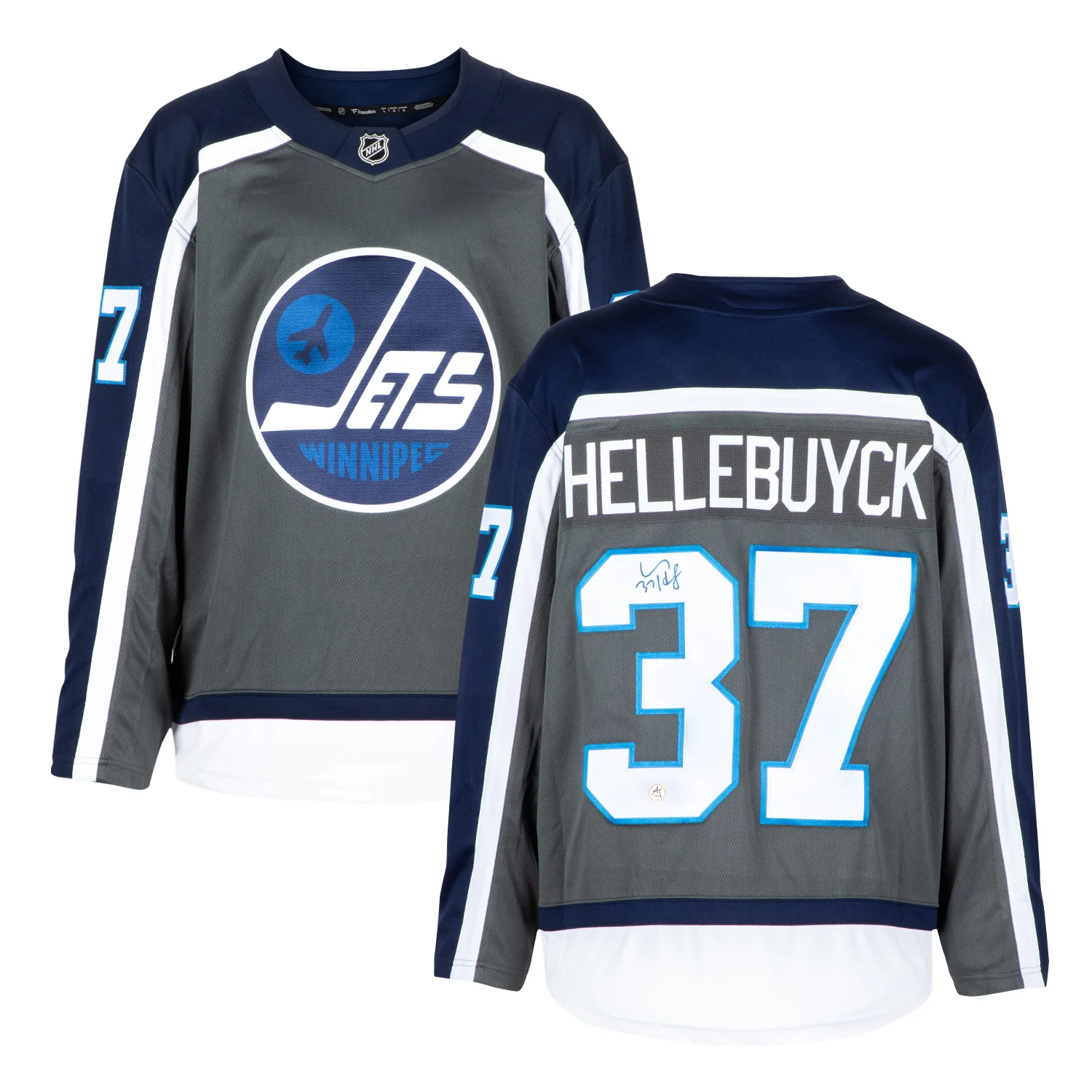 Connor Hellebuyck Signed Winnipeg Jets Special Edition Fanatics Breakaway Jersey - Image 3