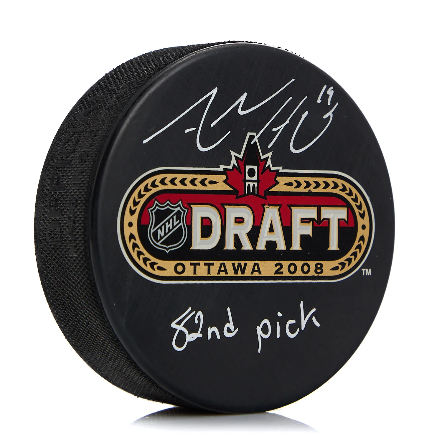 Adam Henrique Signed 2008 NHL Entry Draft Puck with 82nd Pick Note
