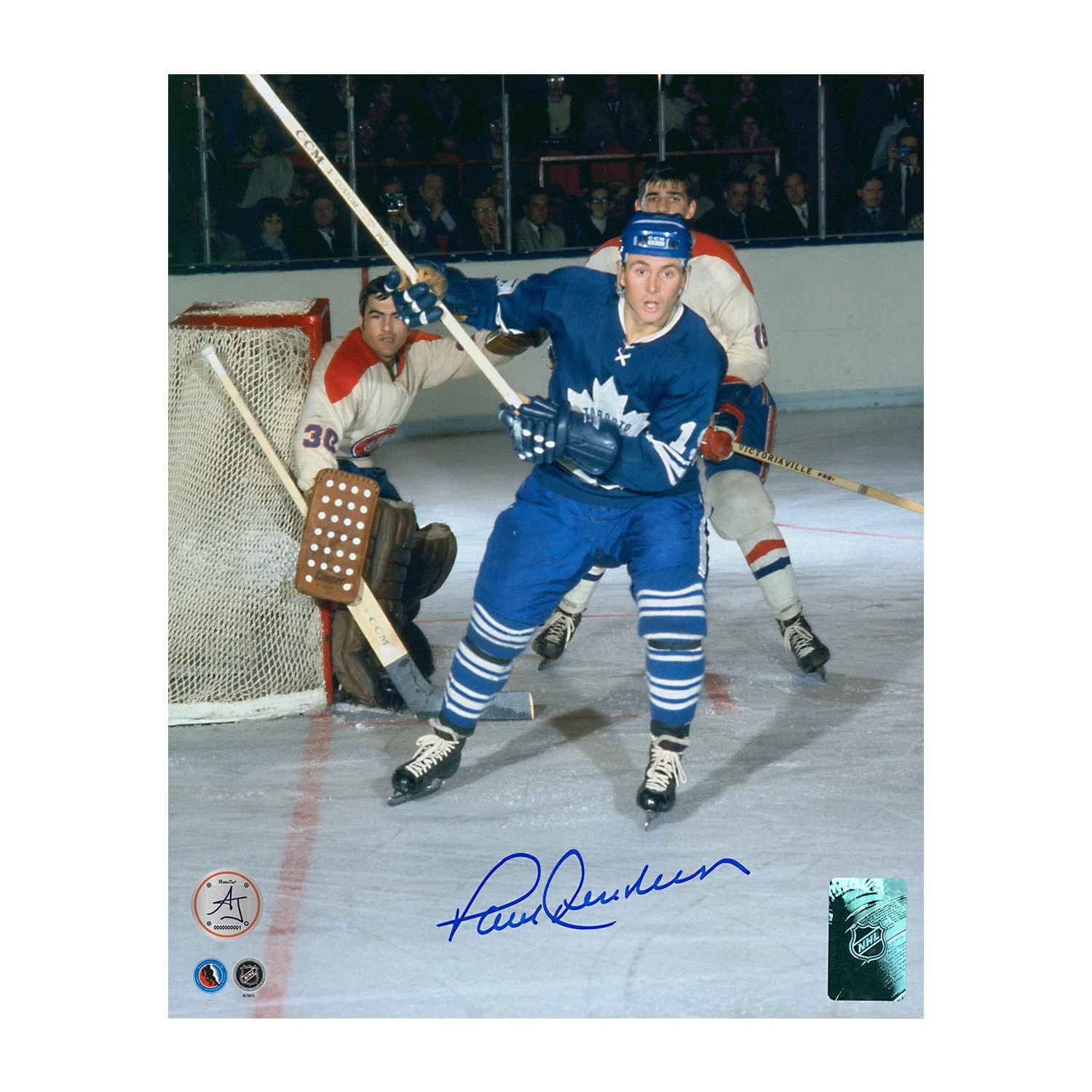 Paul Henderson Autographed Toronto Maple Leafs Game Action 8x10 Photo