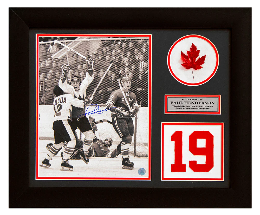 Paul Henderson Signed Team Canada Game Day Number 20x24 Frame