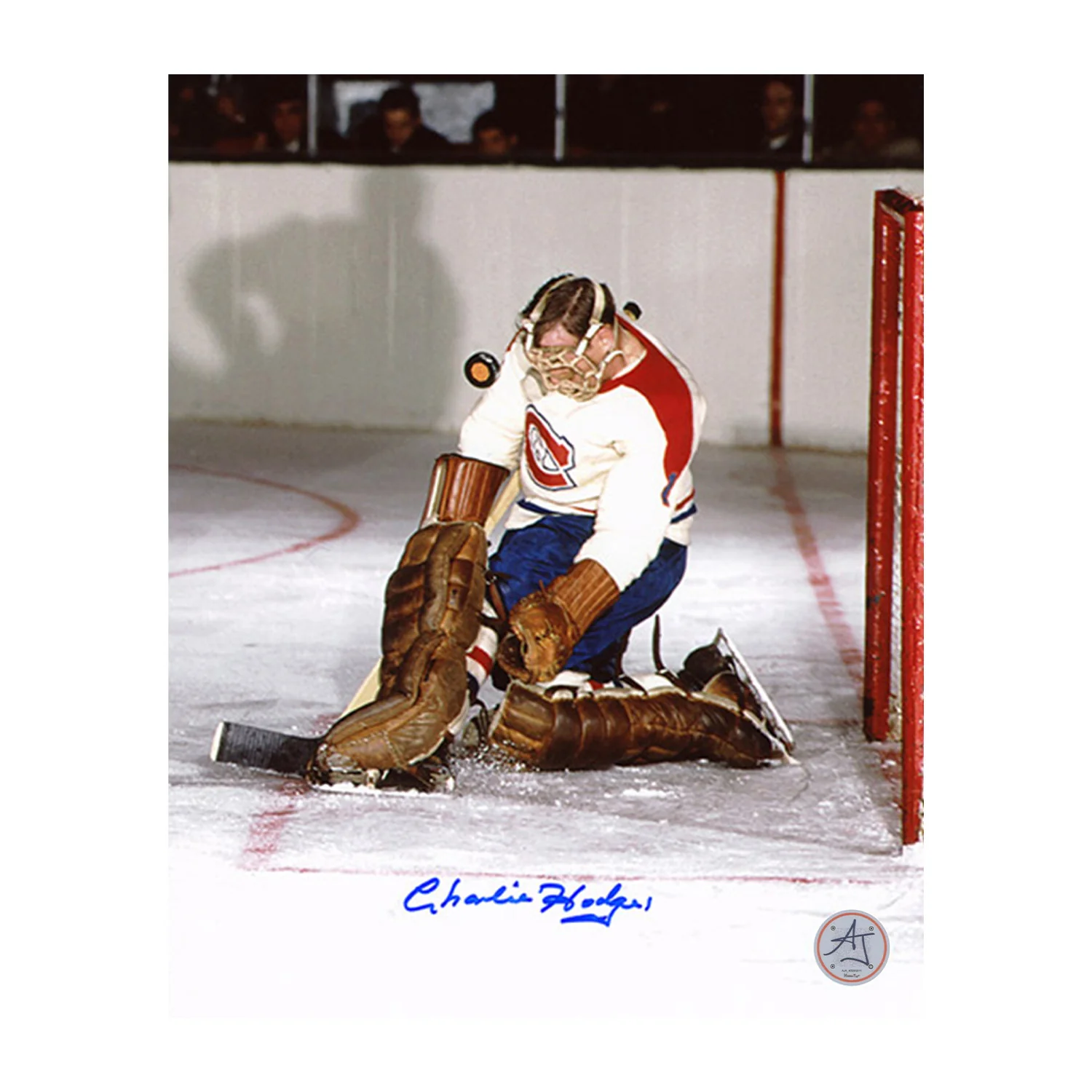 Charlie Hodge Signed Montreal Canadiens Game Action 8x10 Photo