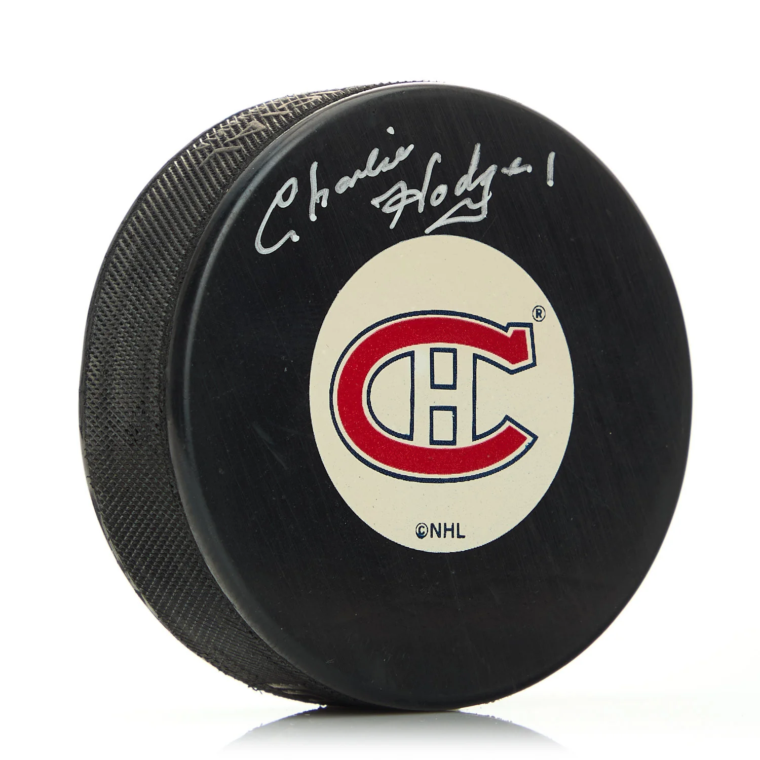 Charlie Hodge Montreal Canadiens Autographed Hockey Puck
