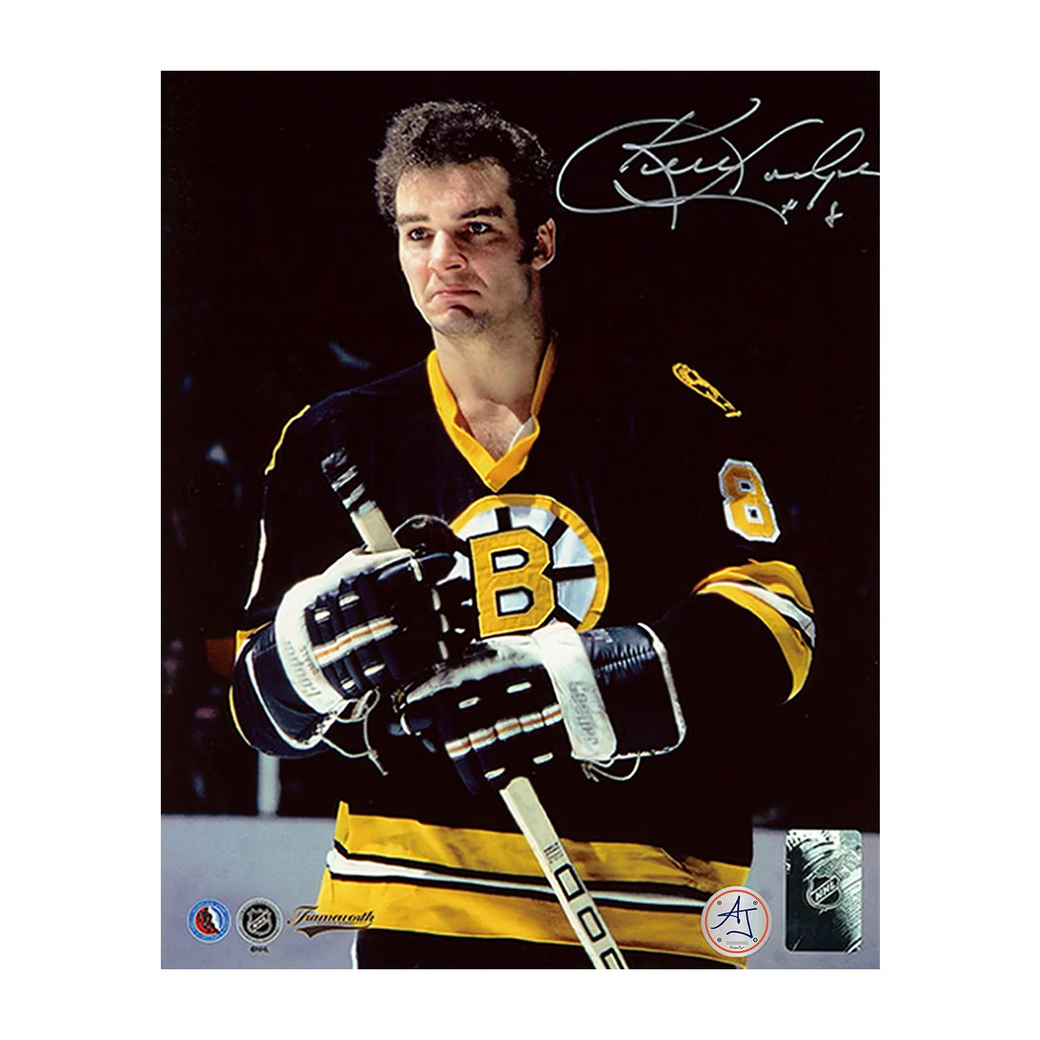 Ken Hodge Signed Boston Bruins Half Body Portrait 8x10 Photo