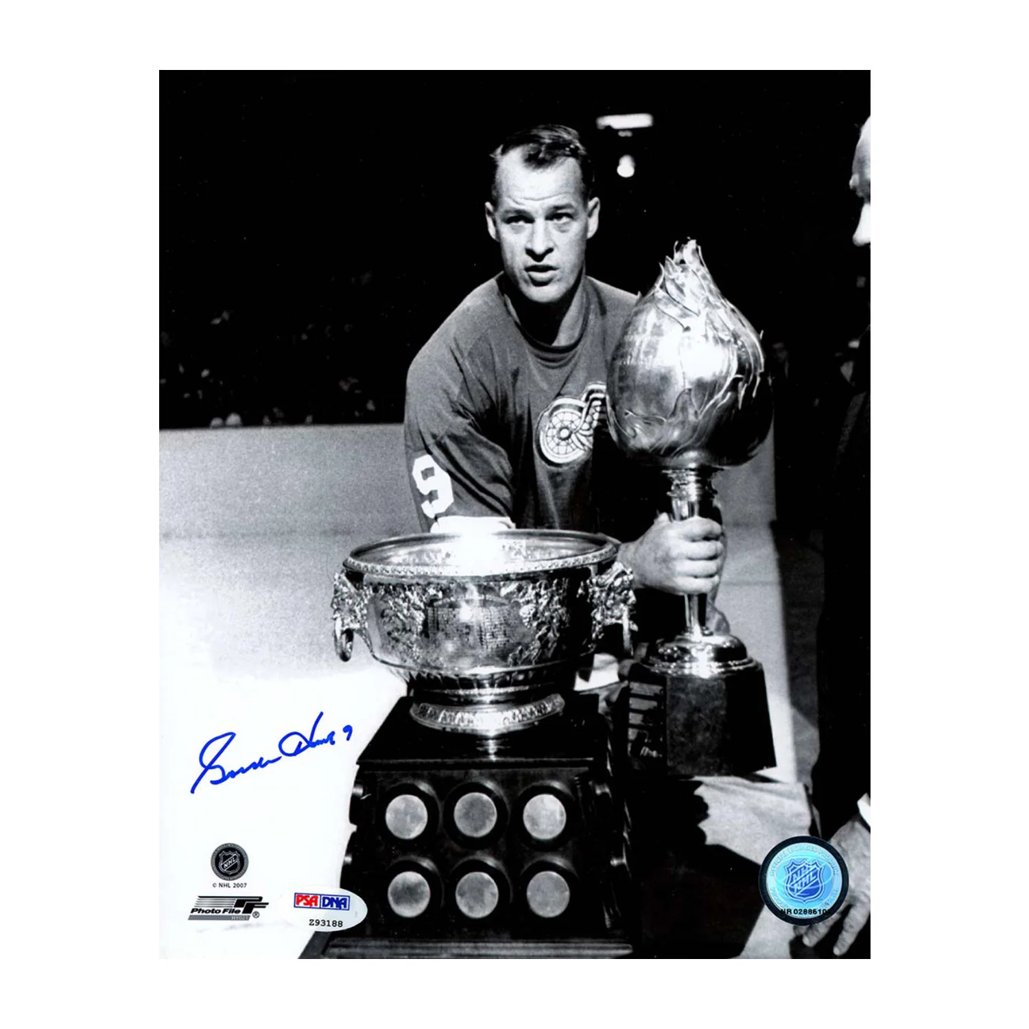 Gordie Howe Autographed Detroit Red Wings Hart and Art Ross 8x10 Photo