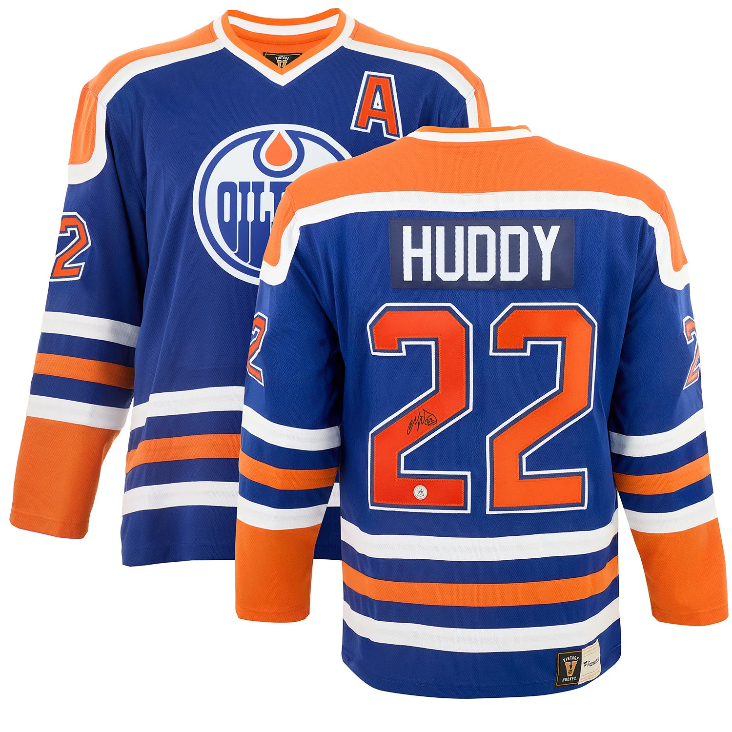 Charlie Huddy Signed Edmonton Oilers Fanatics Throwback Jersey - Image 3