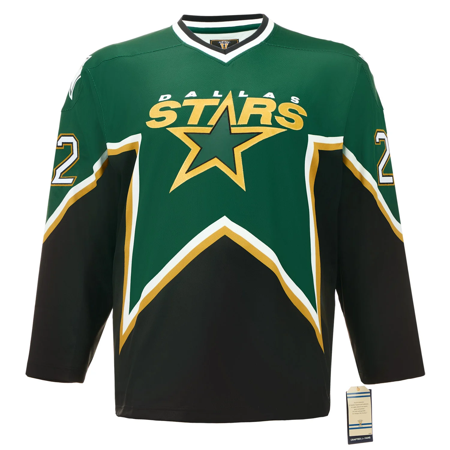 Brett Hull Autographed Dallas Stars Throwback Fanatics Jersey - Image 2