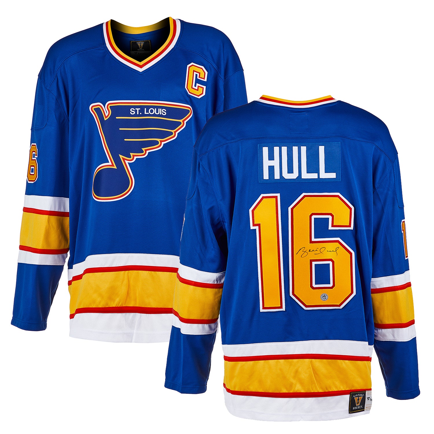 Brett Hull Autographed St Louis Blues Throwback Breakaway Jersey - Image 3