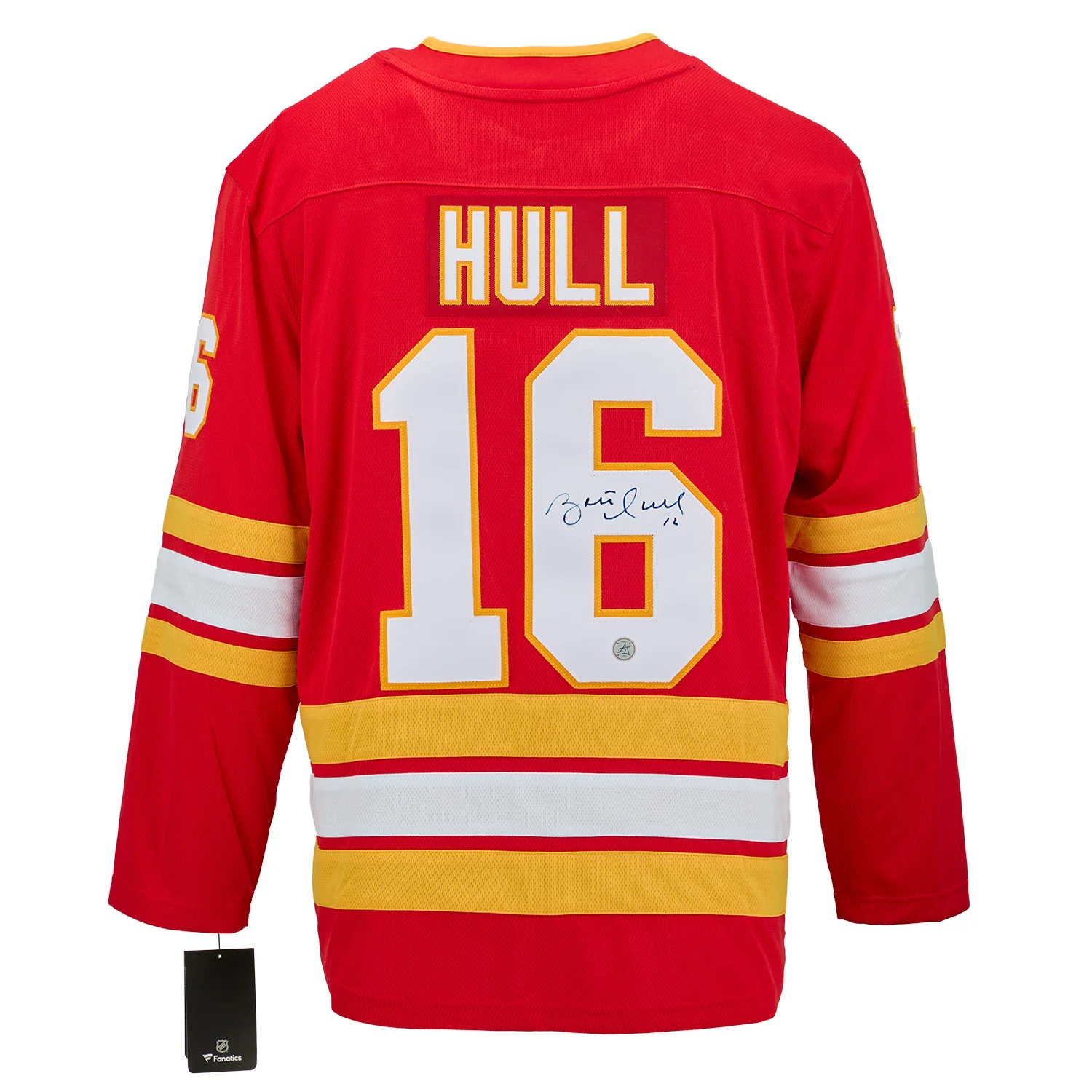 Brett Hull Autographed Calgary Flames Fanatics Breakaway Jersey