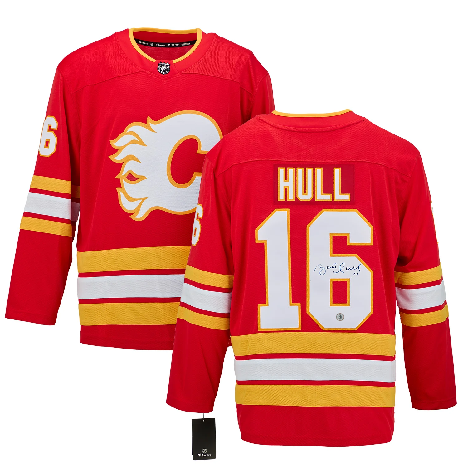 Brett Hull Autographed Calgary Flames Fanatics Breakaway Jersey - Image 3