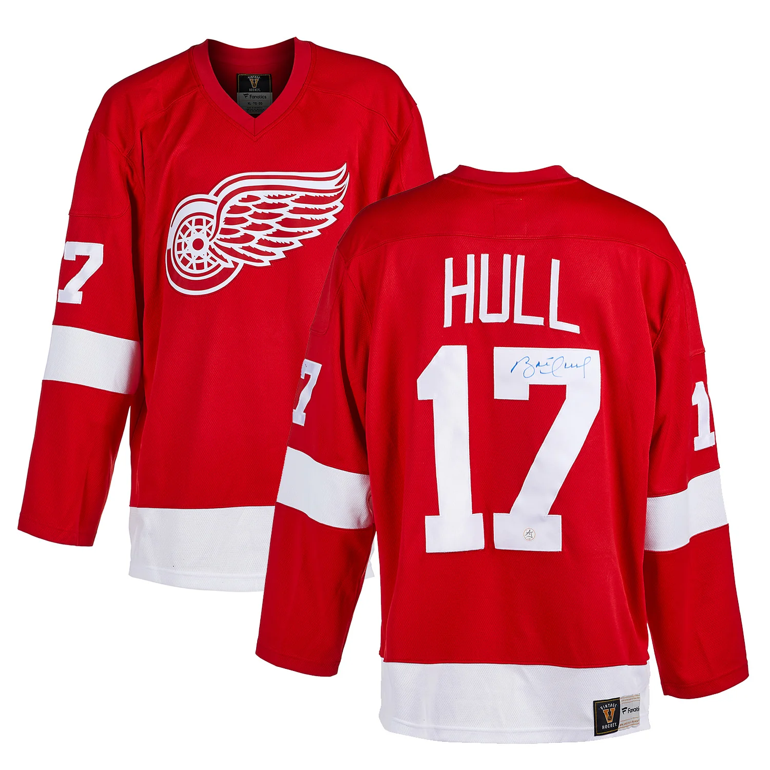 Brett Hull Autographed Detroit Red Wings Throwback Breakaway Jersey - Image 3